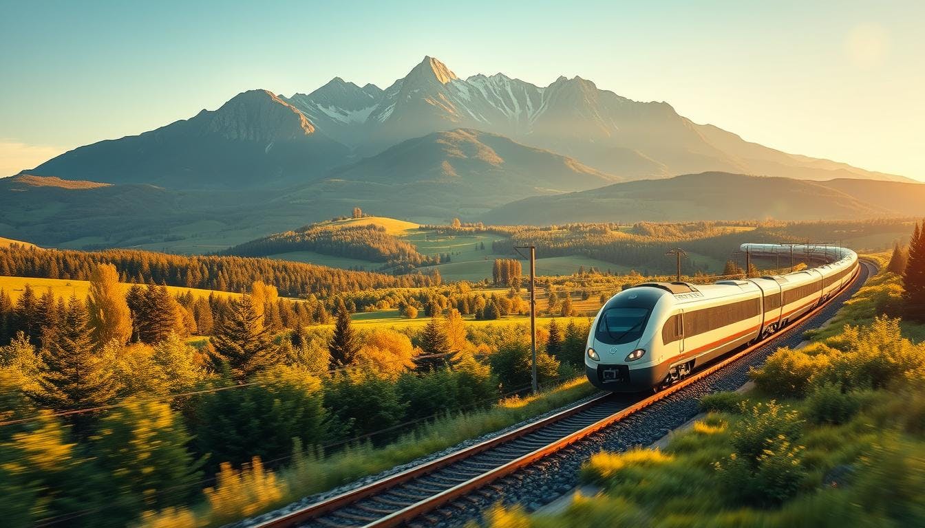 Rail travel cuts pollution, land use, and energy consumption while offering long-term environmental and community benefits.