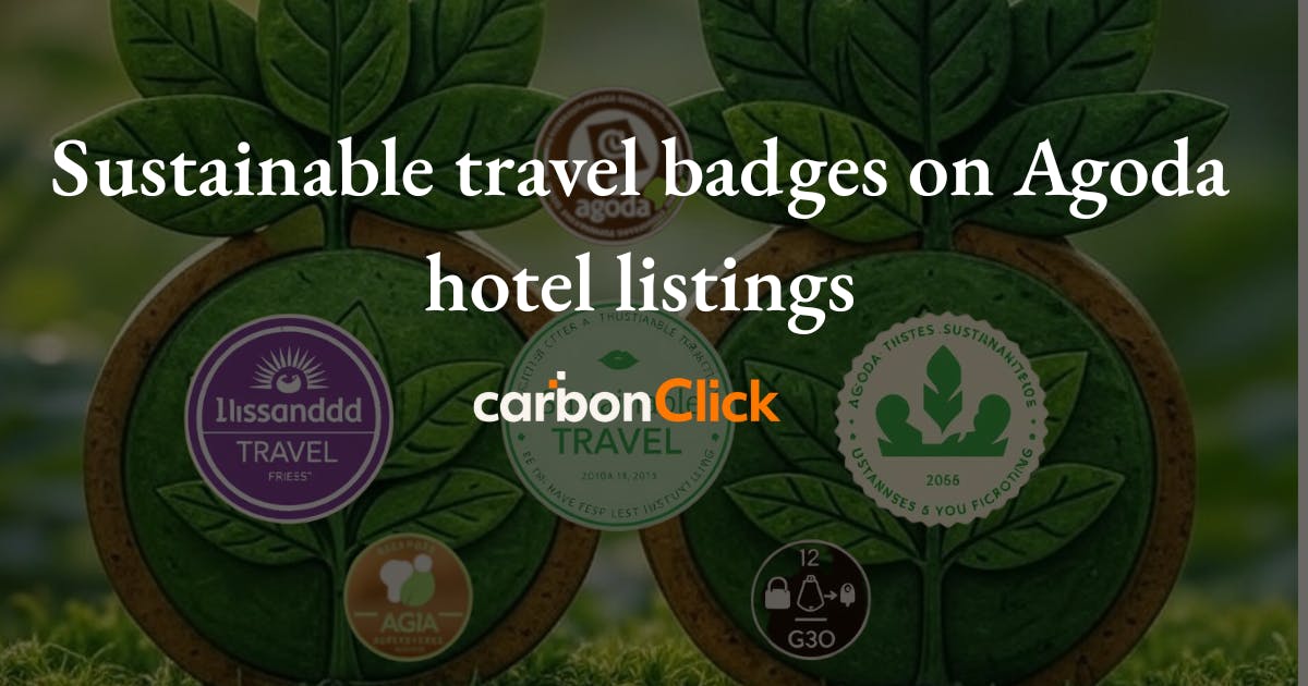 Sustainable travel badges on Agoda hotel listings