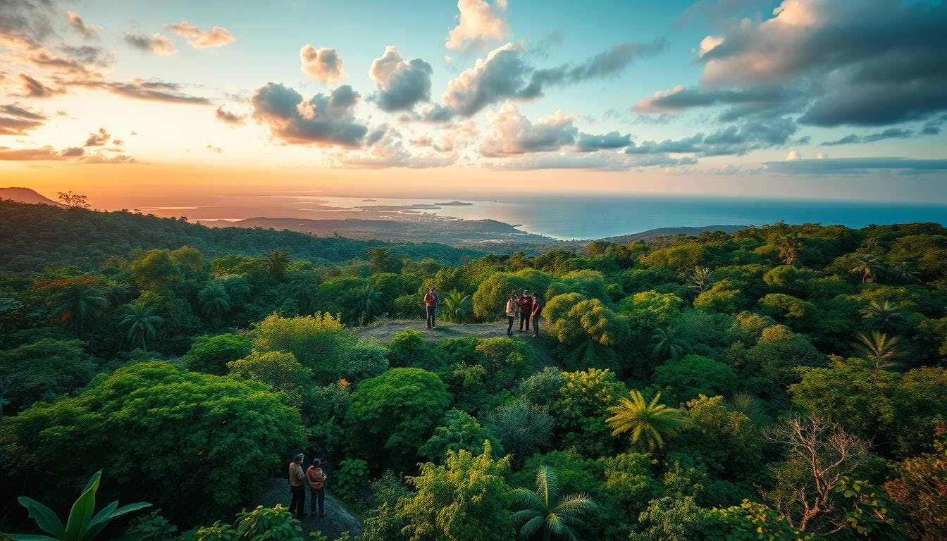 Overview of a green vegetation