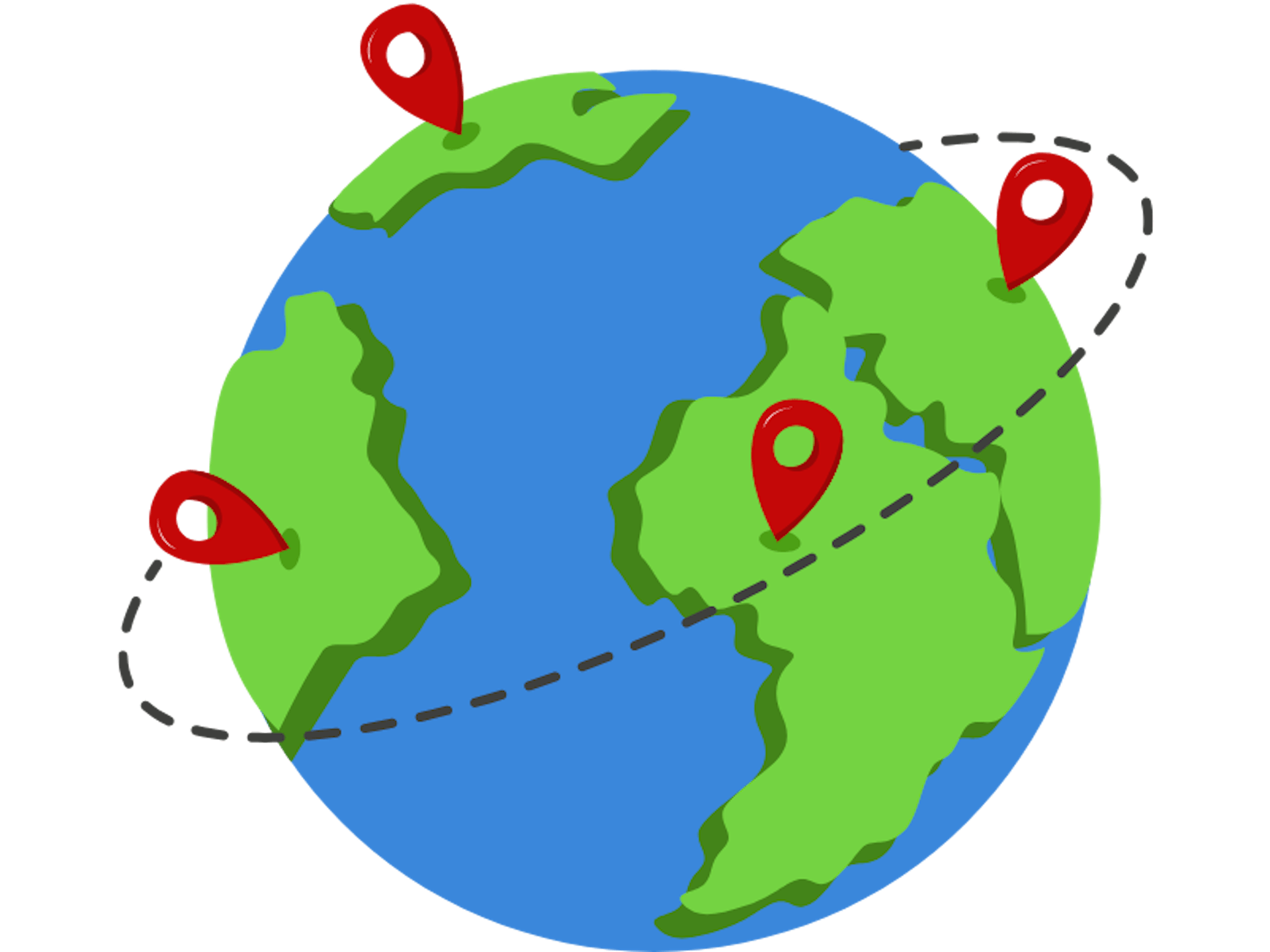 World map with pins showing different rules for climate terms across regions