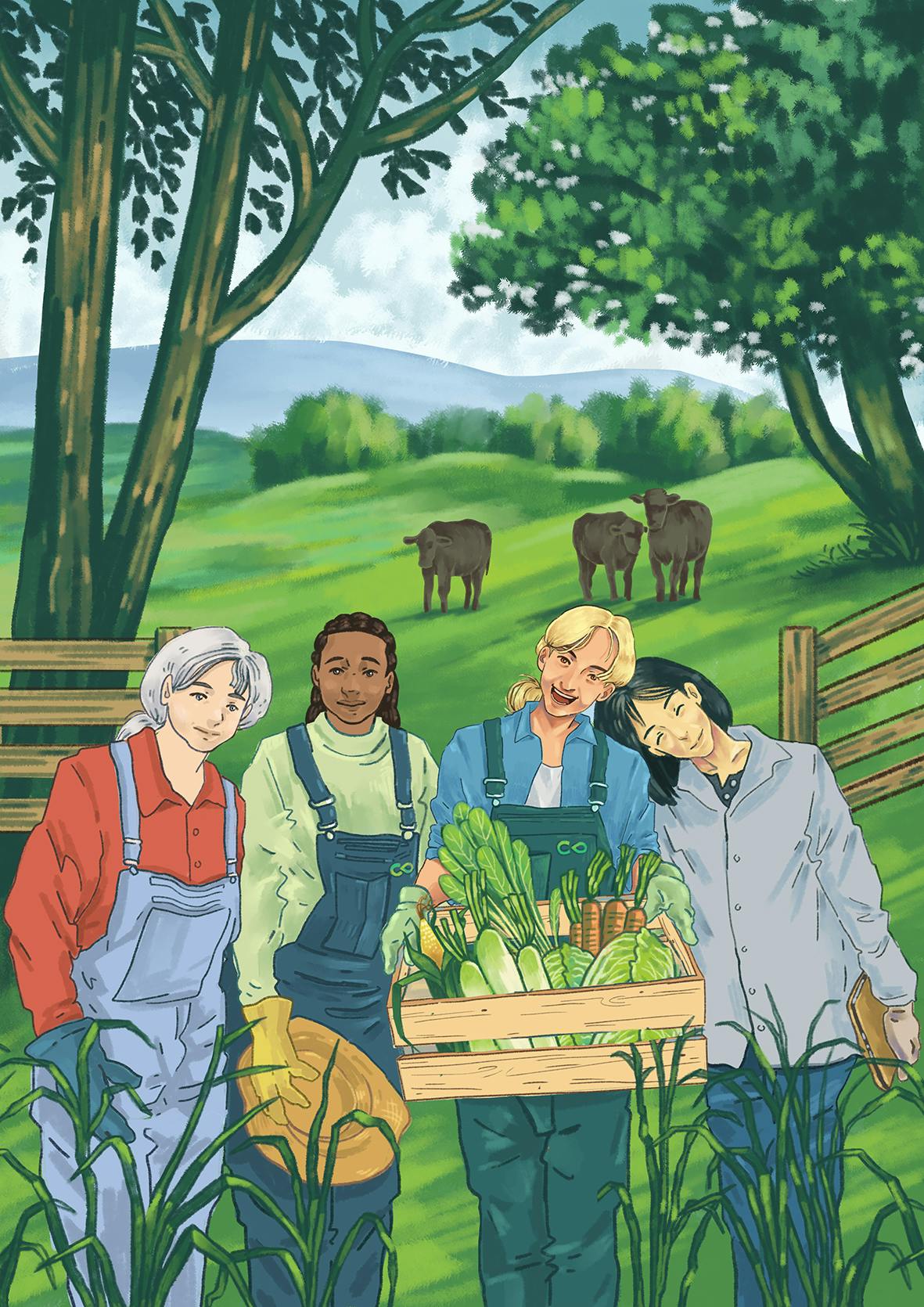 A group of Regenerative Farmers showing off their food