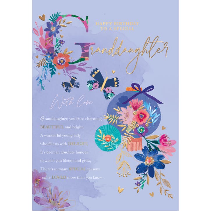 Cardgains Words 'n' Wishes Granddaughter Card