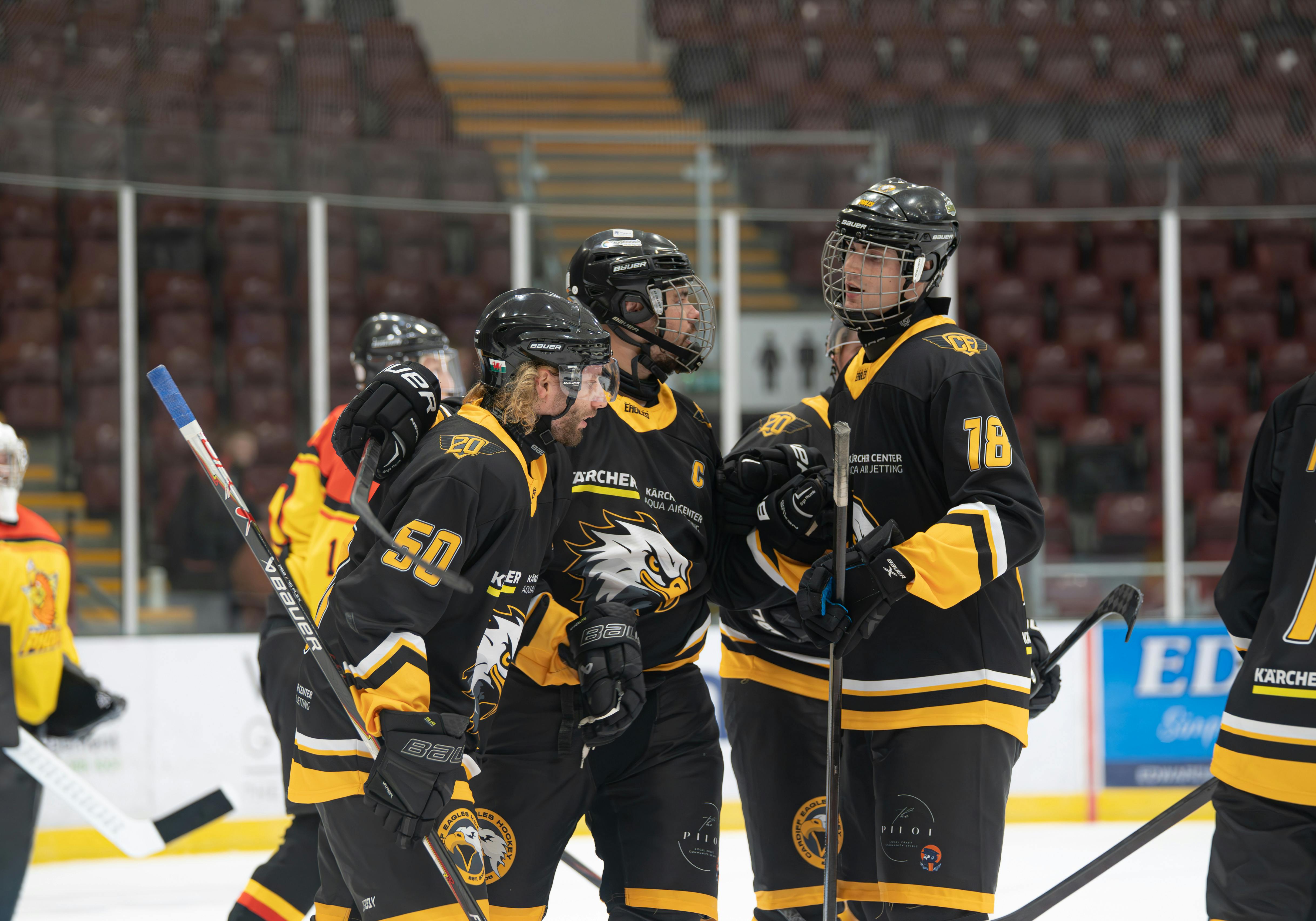 Cardiff Eagles on the ice mid game