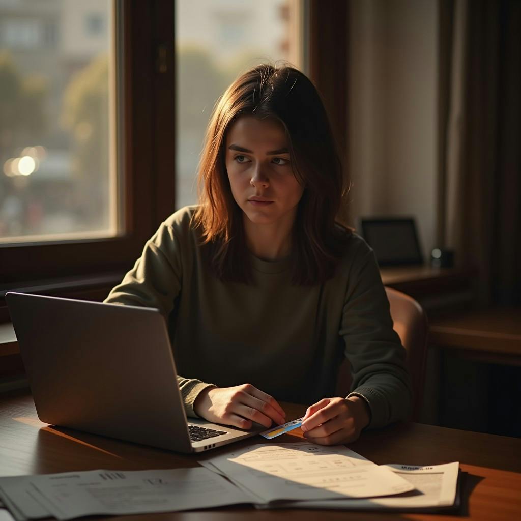 Kvinna som betalar med kreditkort