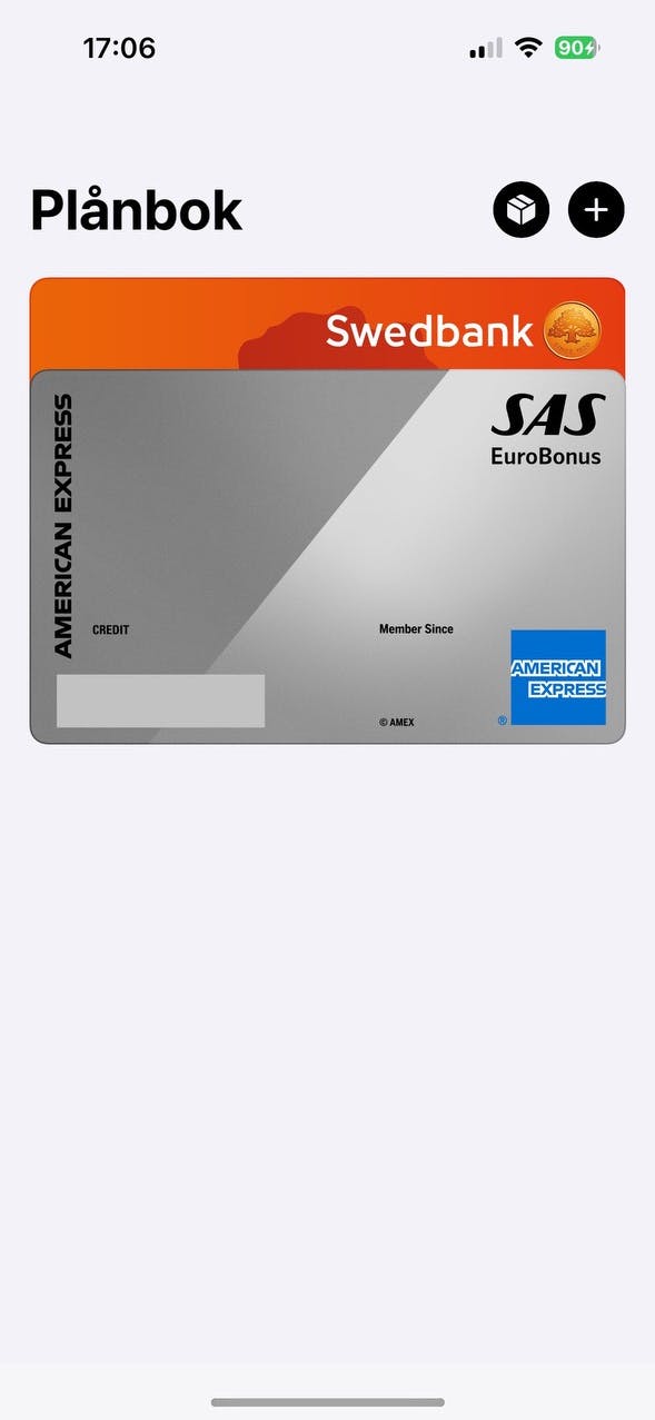Kort i Plånboksappen