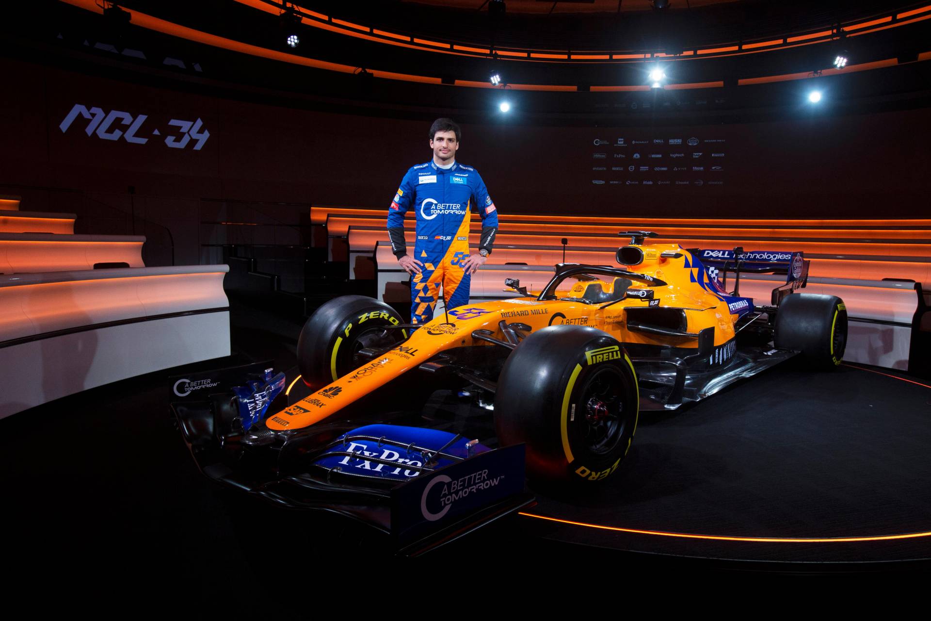 Carlos Sainz unveils his first McLaren, the MCL34
