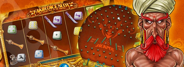 Game screen from the online game Fakir Dice Slot