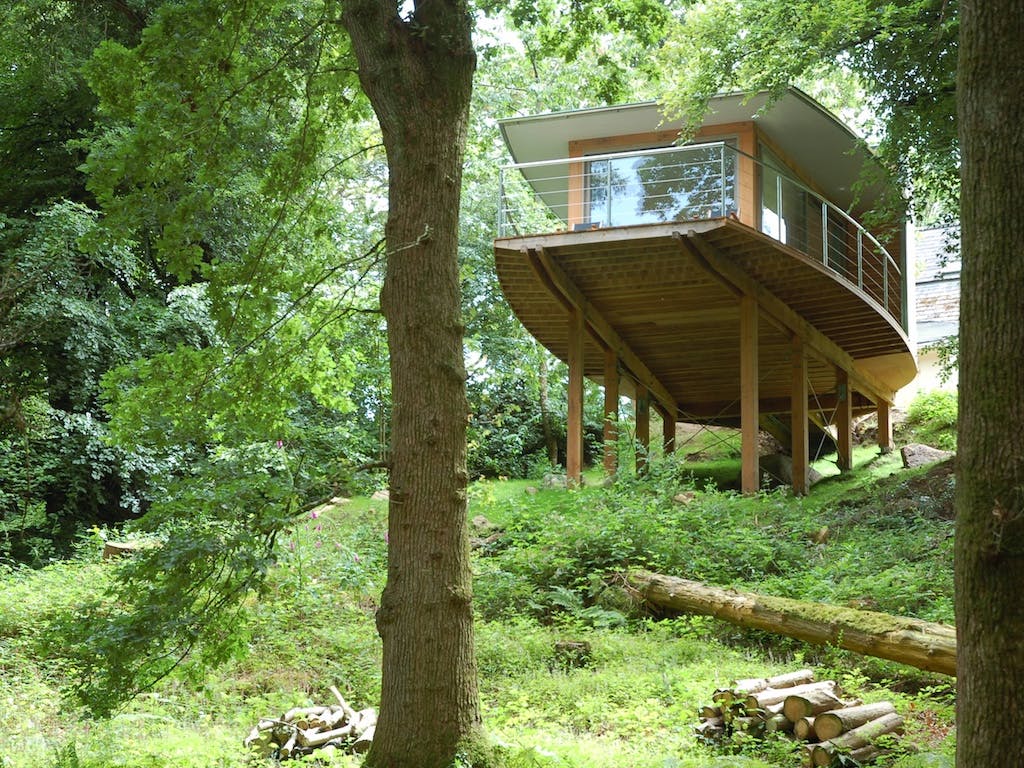 A timber framed treehouse