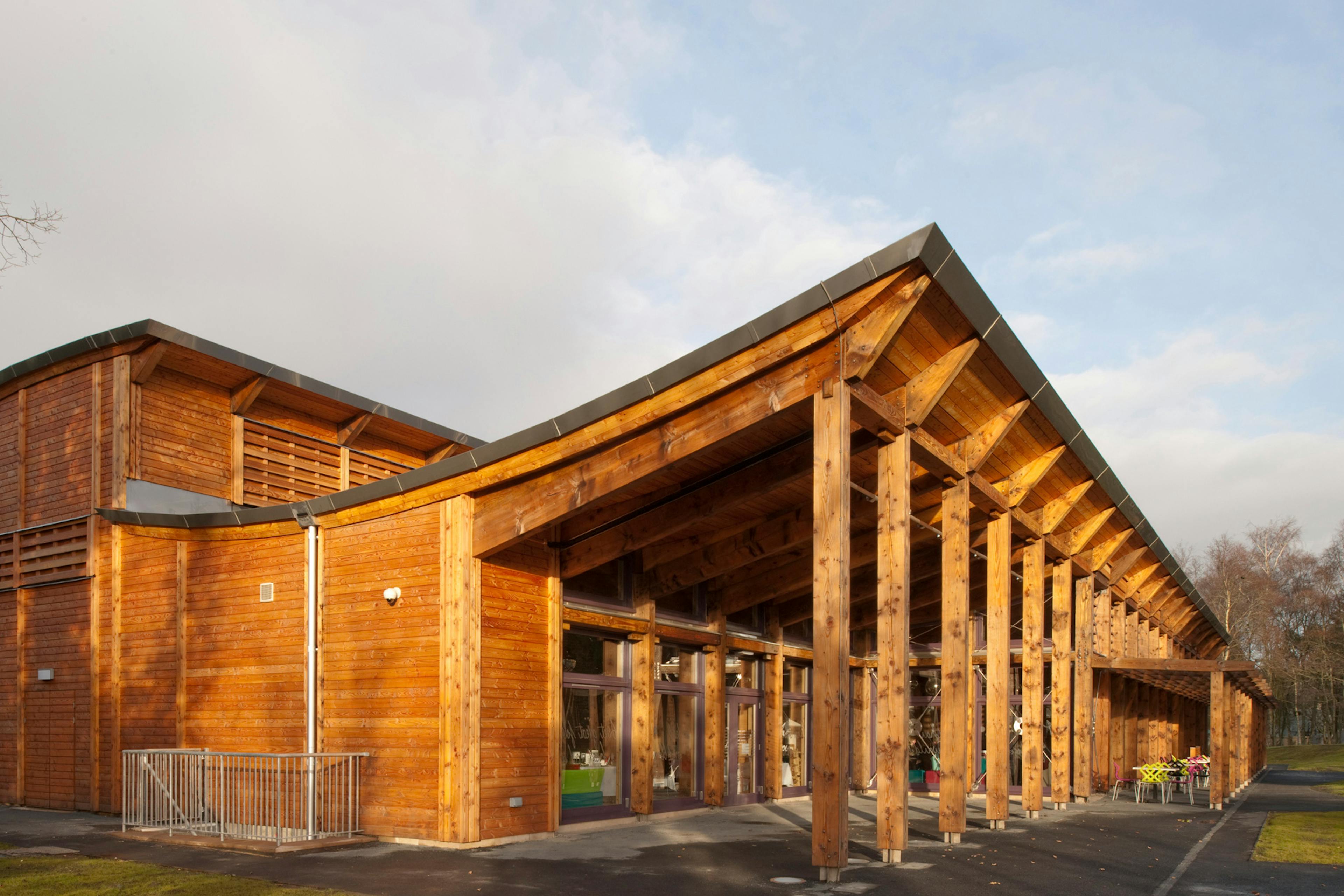 Douglas fir framed cafe and museum