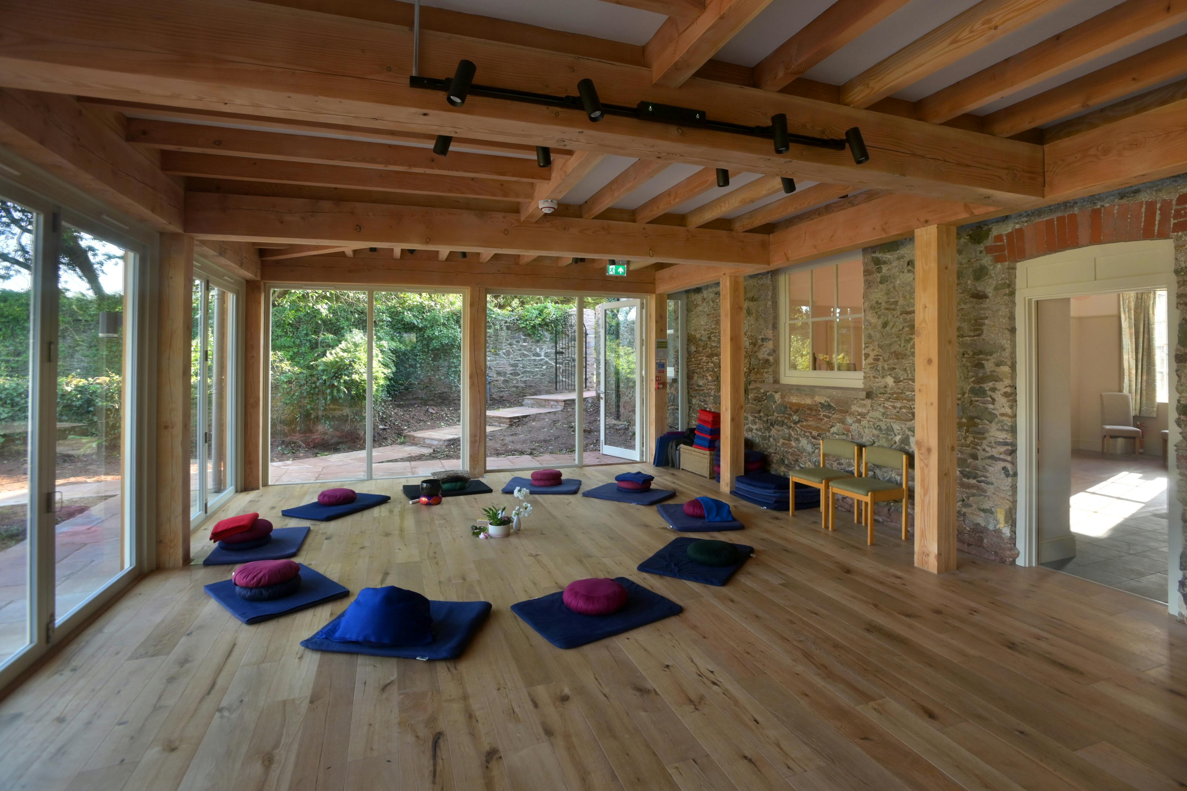 A Douglas fir framed meditation room