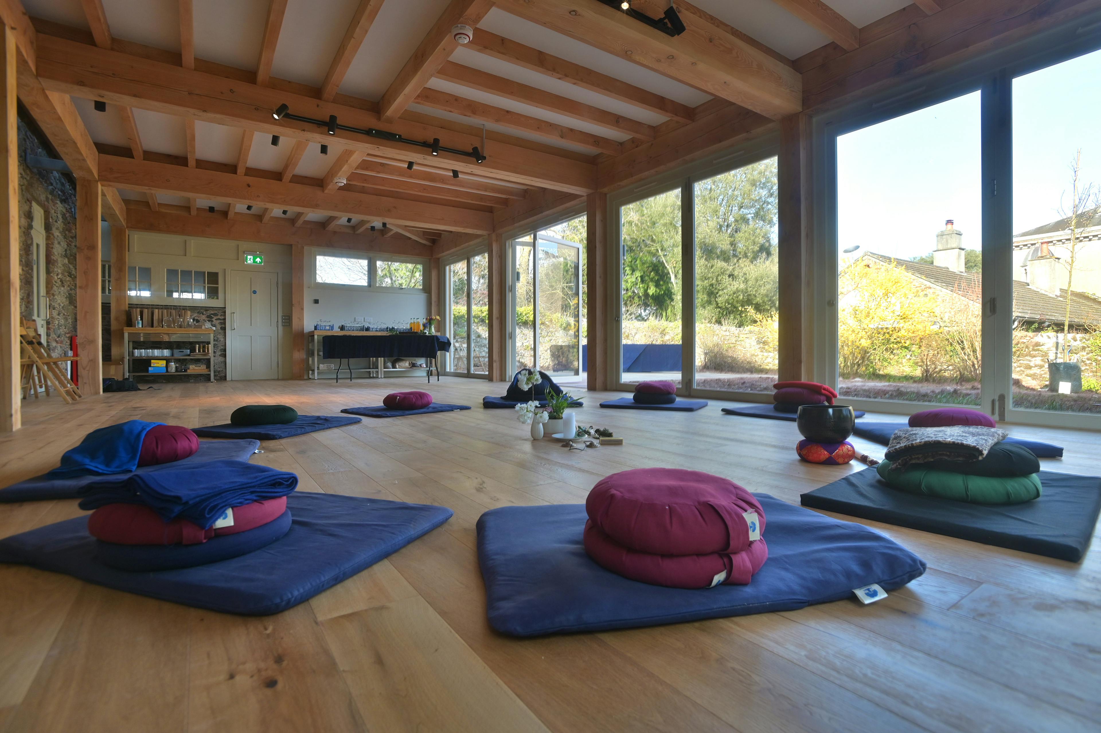 A Douglas fir framed meditation room 