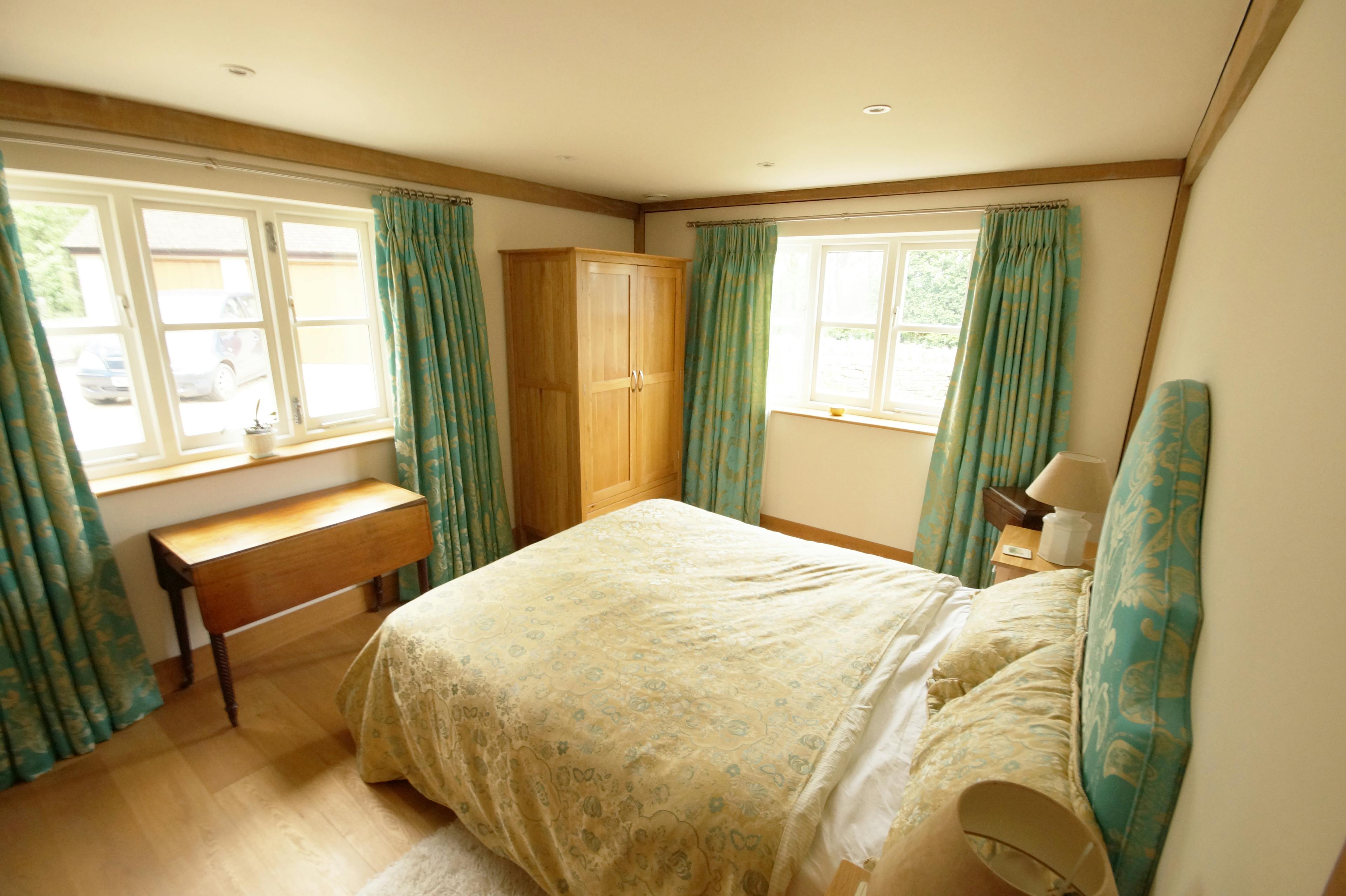 An oak framed bedroom