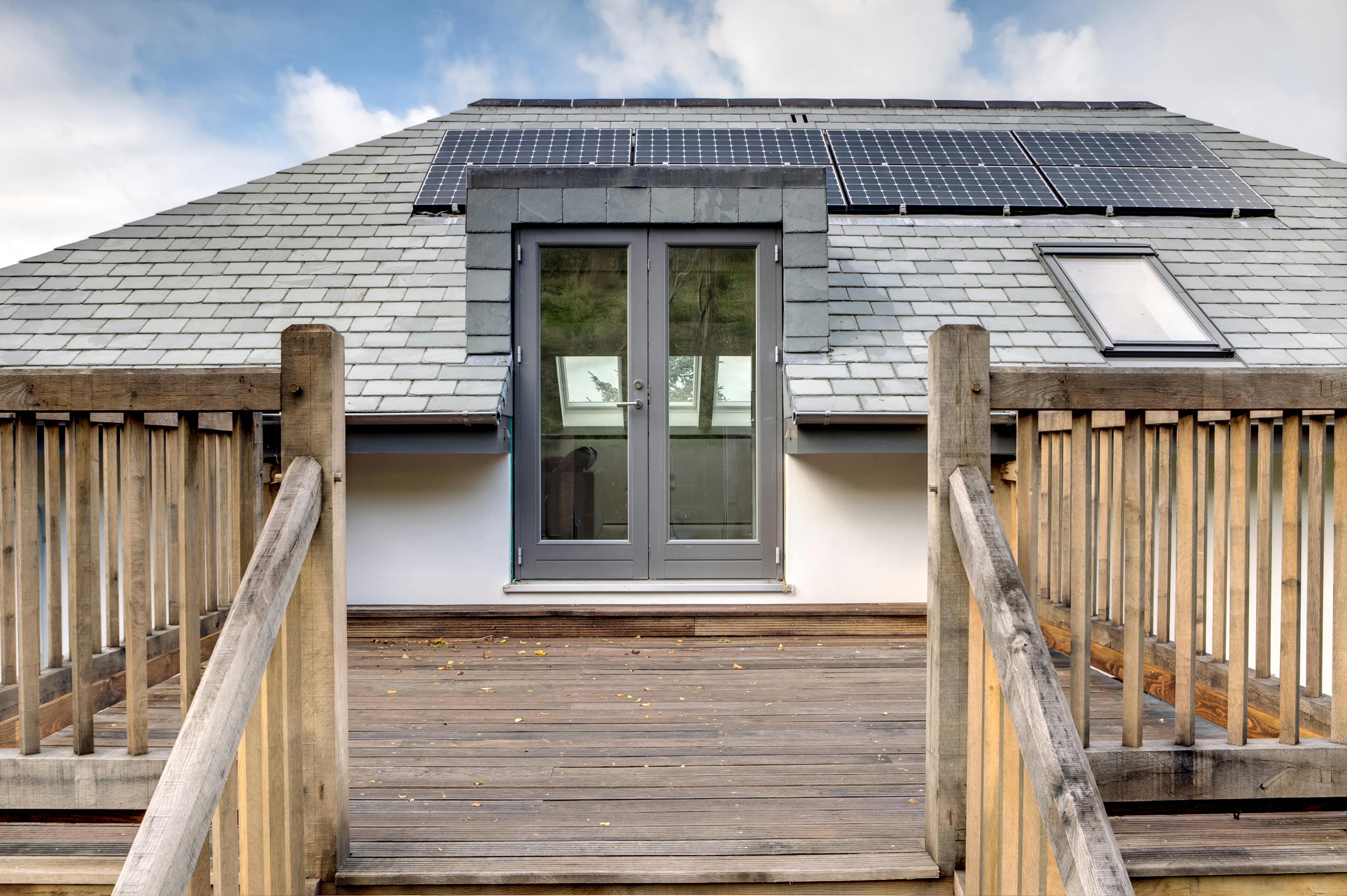 A modern new build home with solar panels