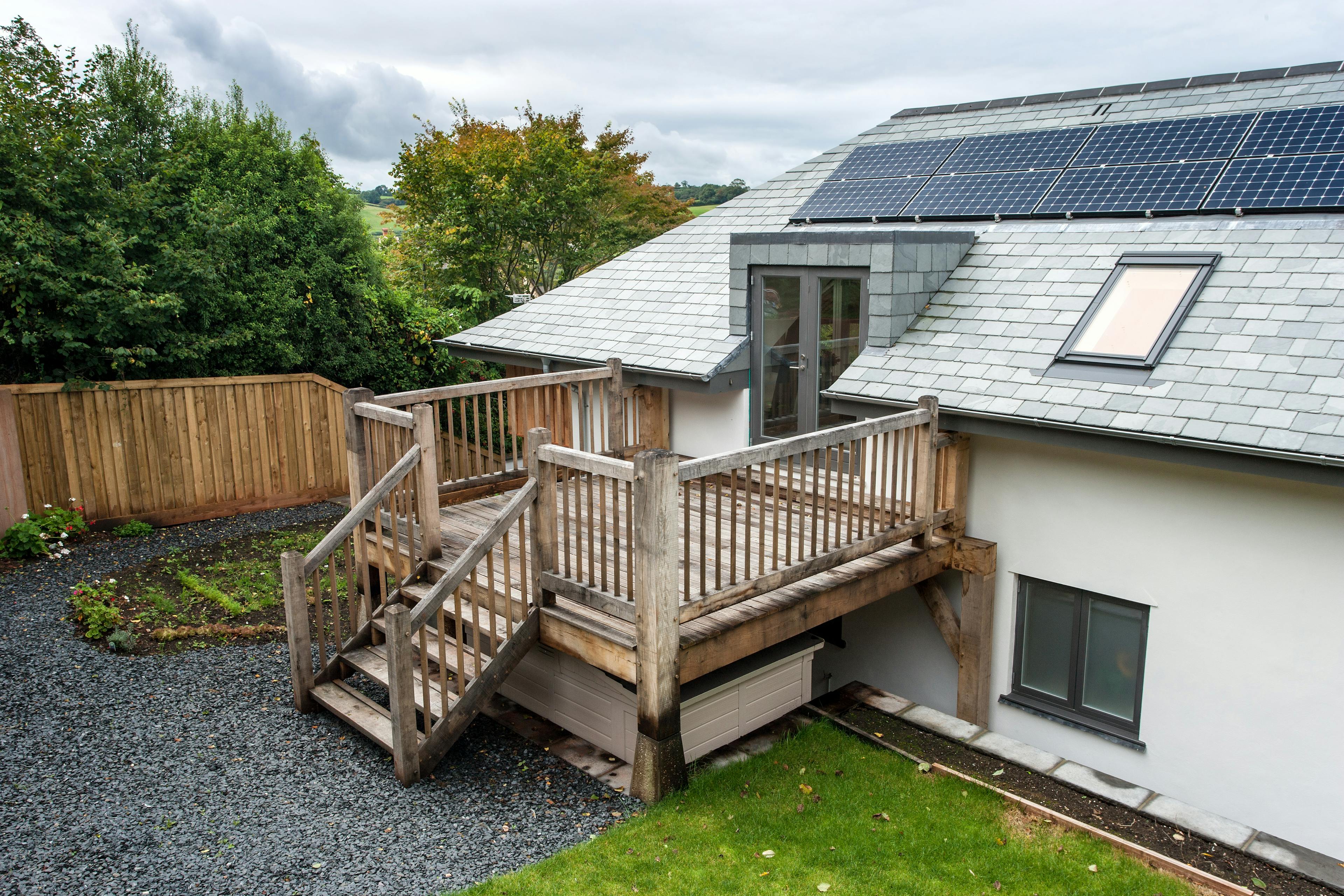 A modern new build home with solar panels