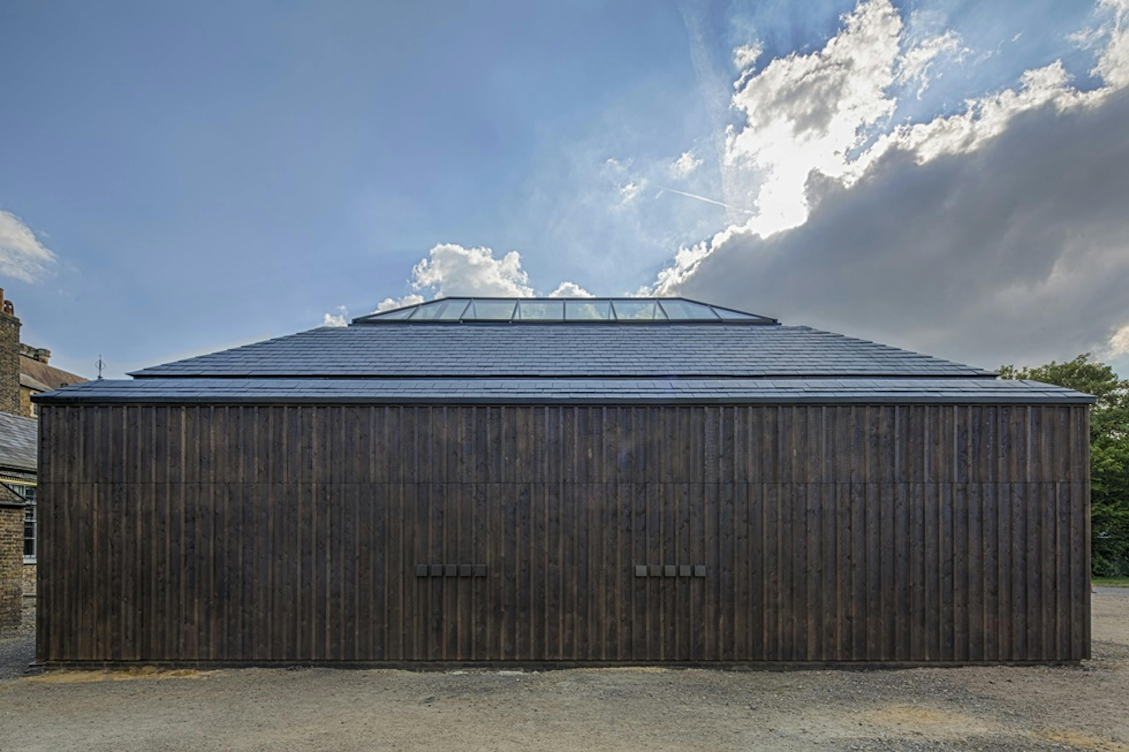A timber clad Douglas fir framed school building