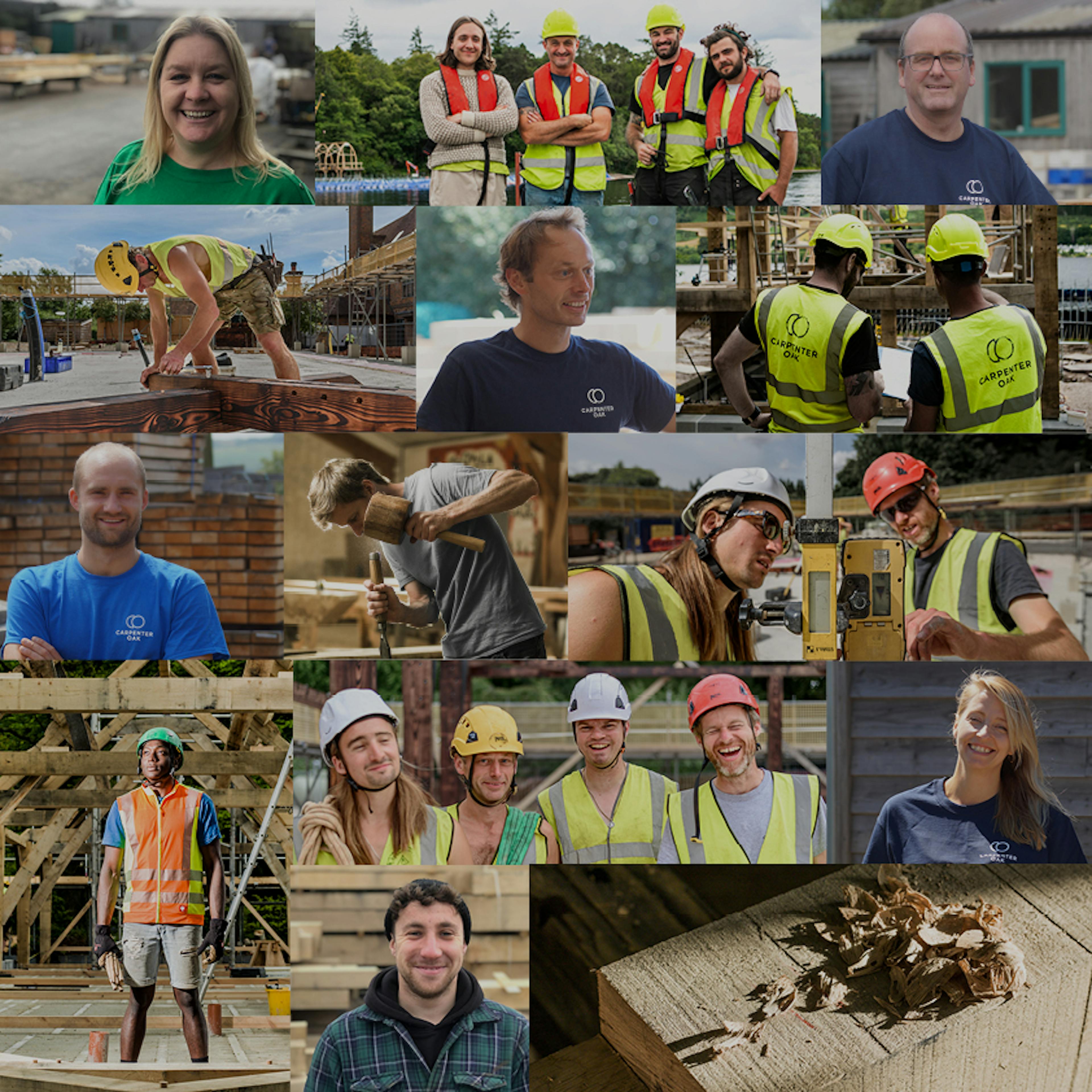 a collage of different people who work in a company