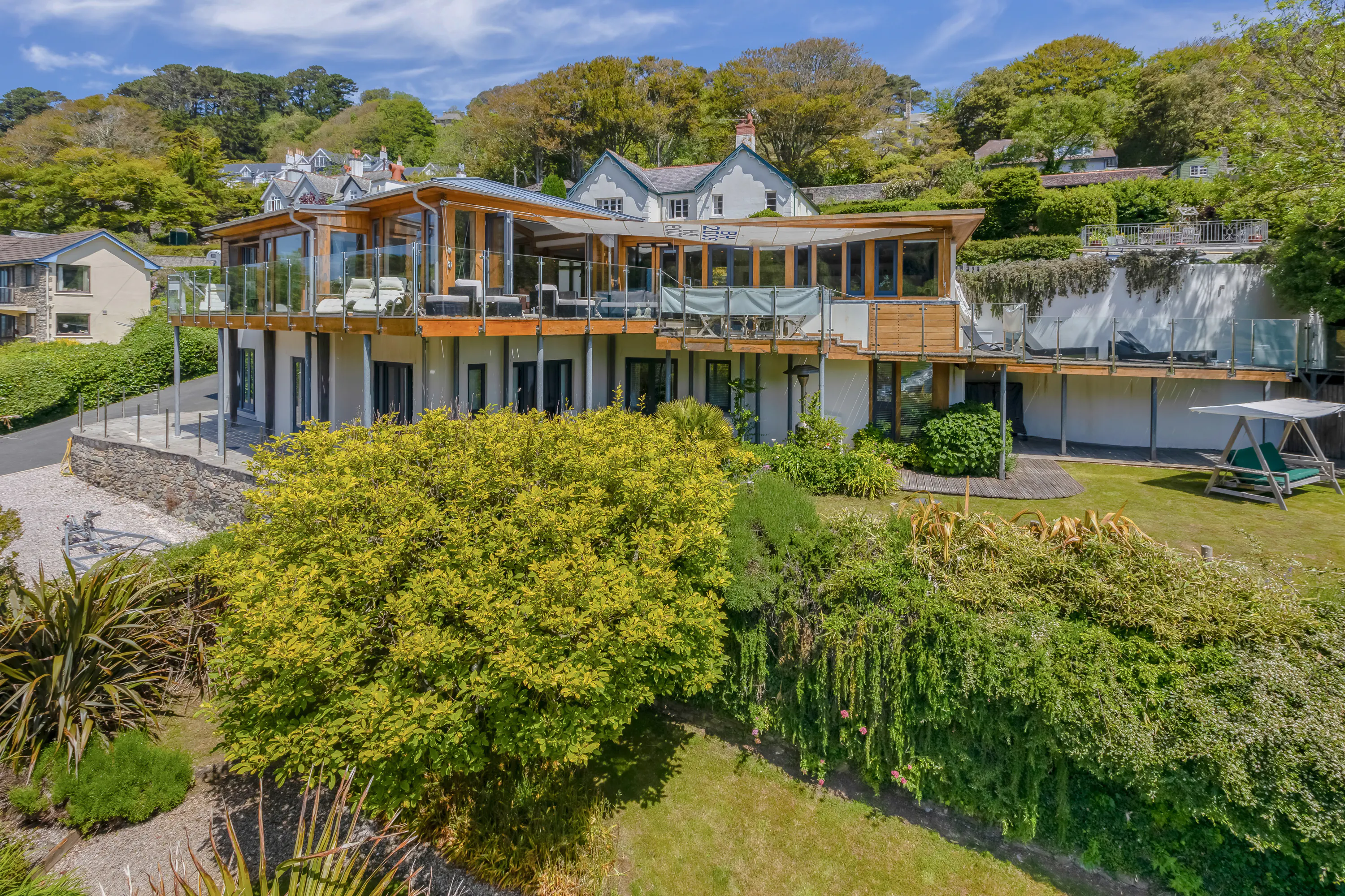 A two storey timber clad contemporary home