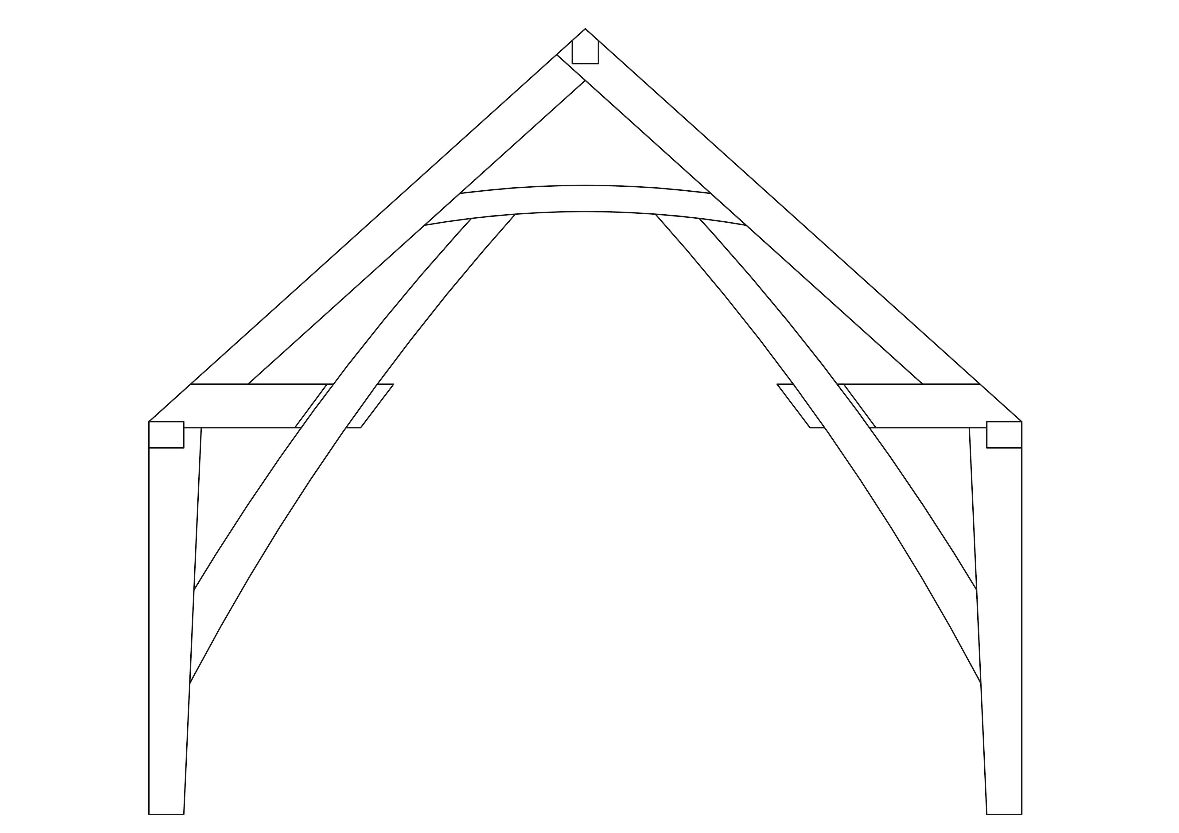 A diagram of a sling brace truss