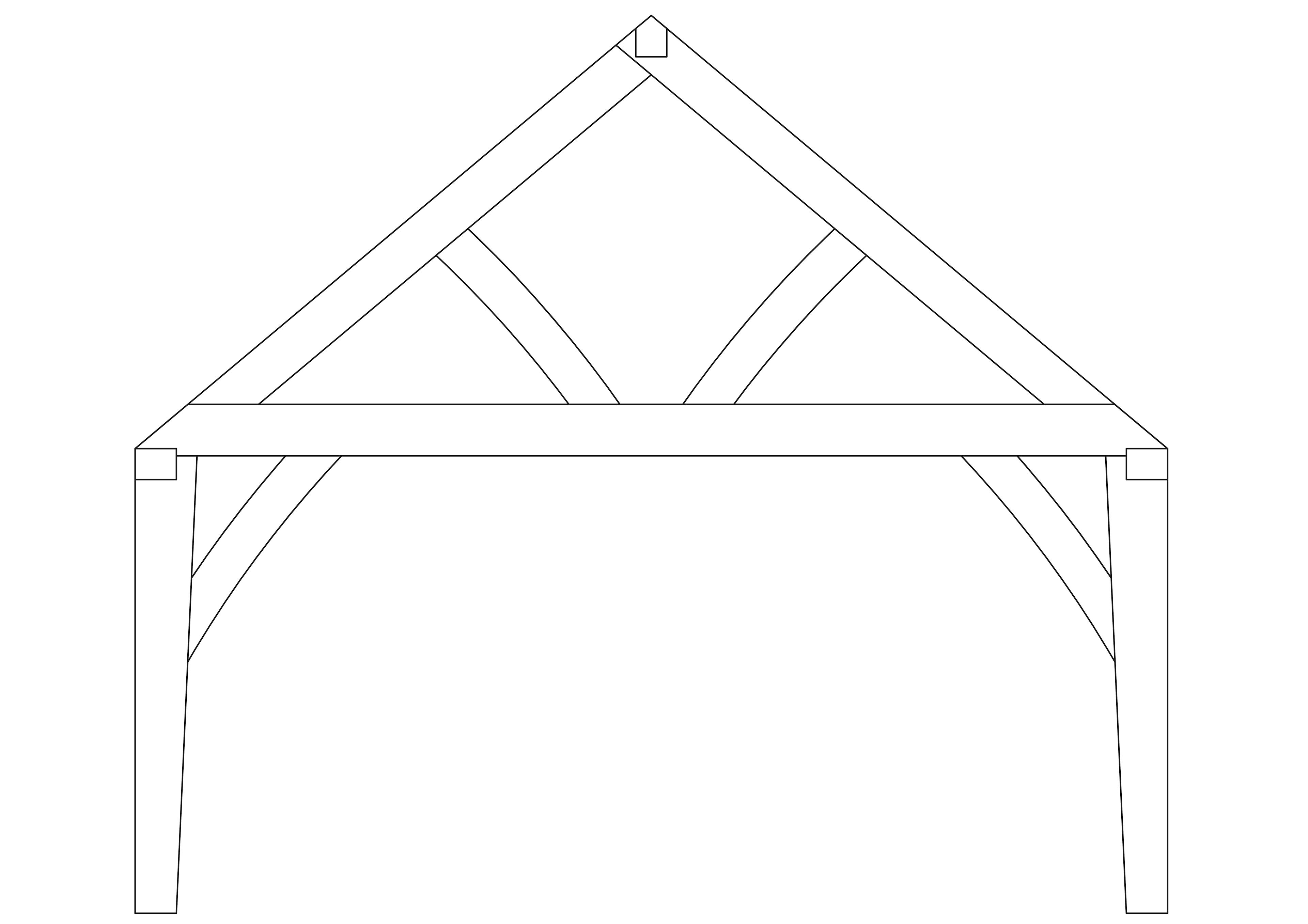 A diagram of a queen post truss