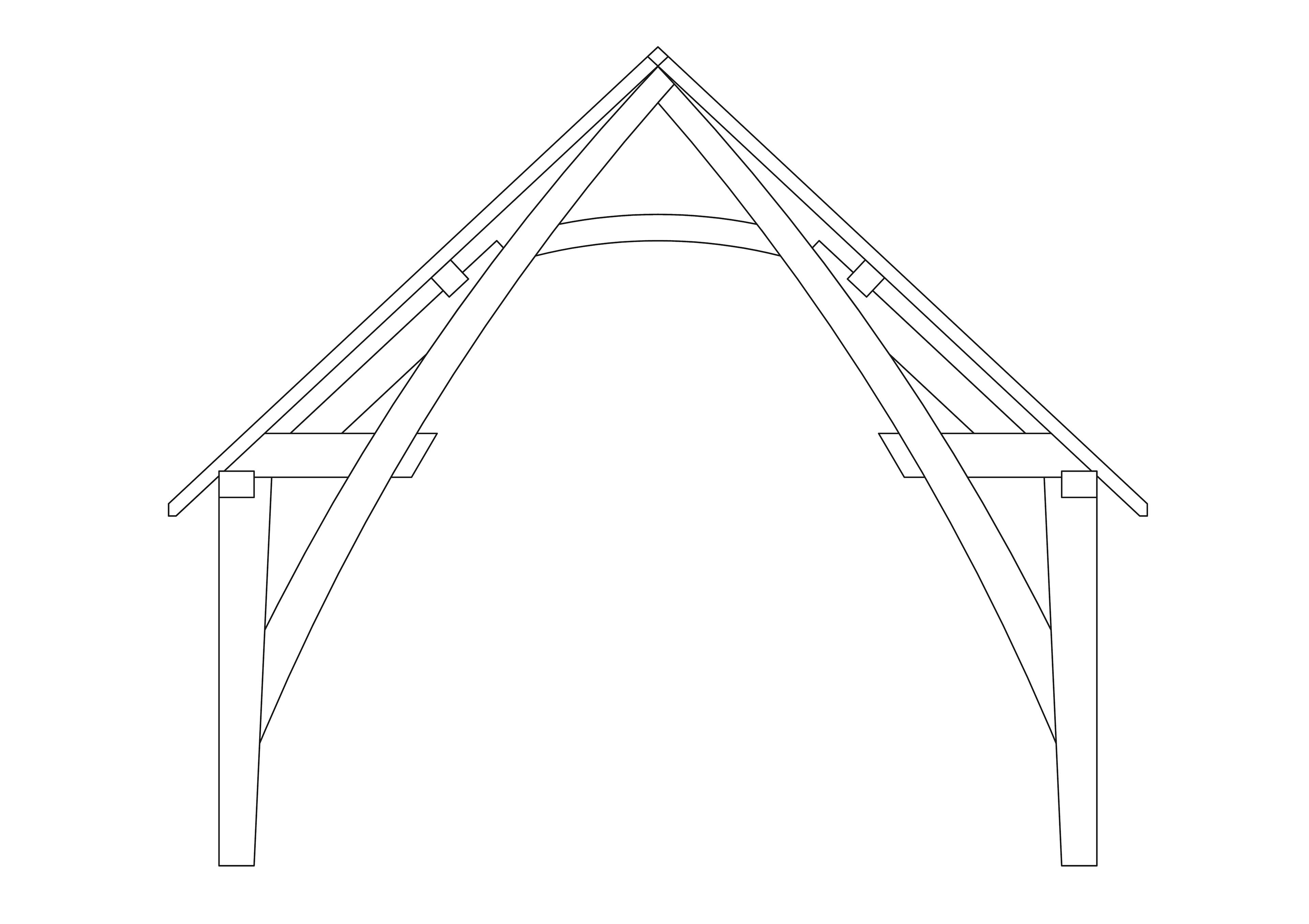 A diagram of a cruck truss