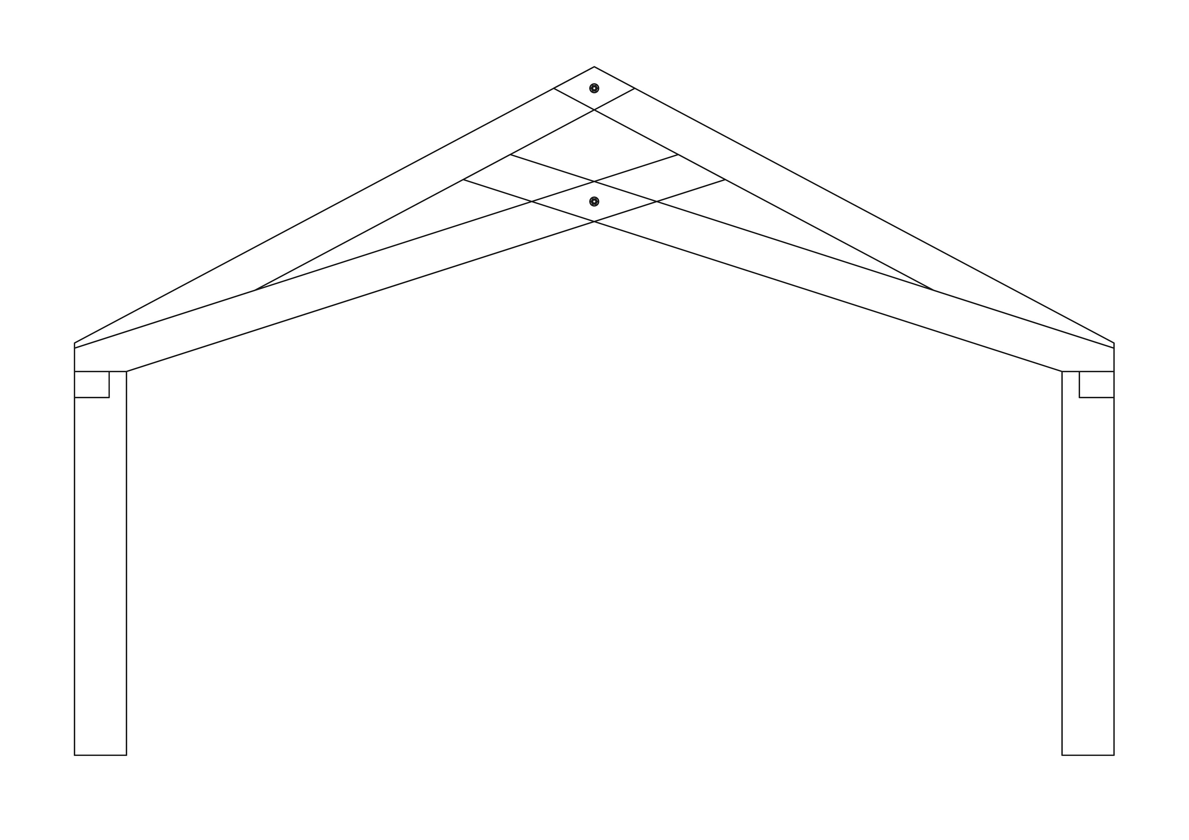 A diagram of a scissor truss
