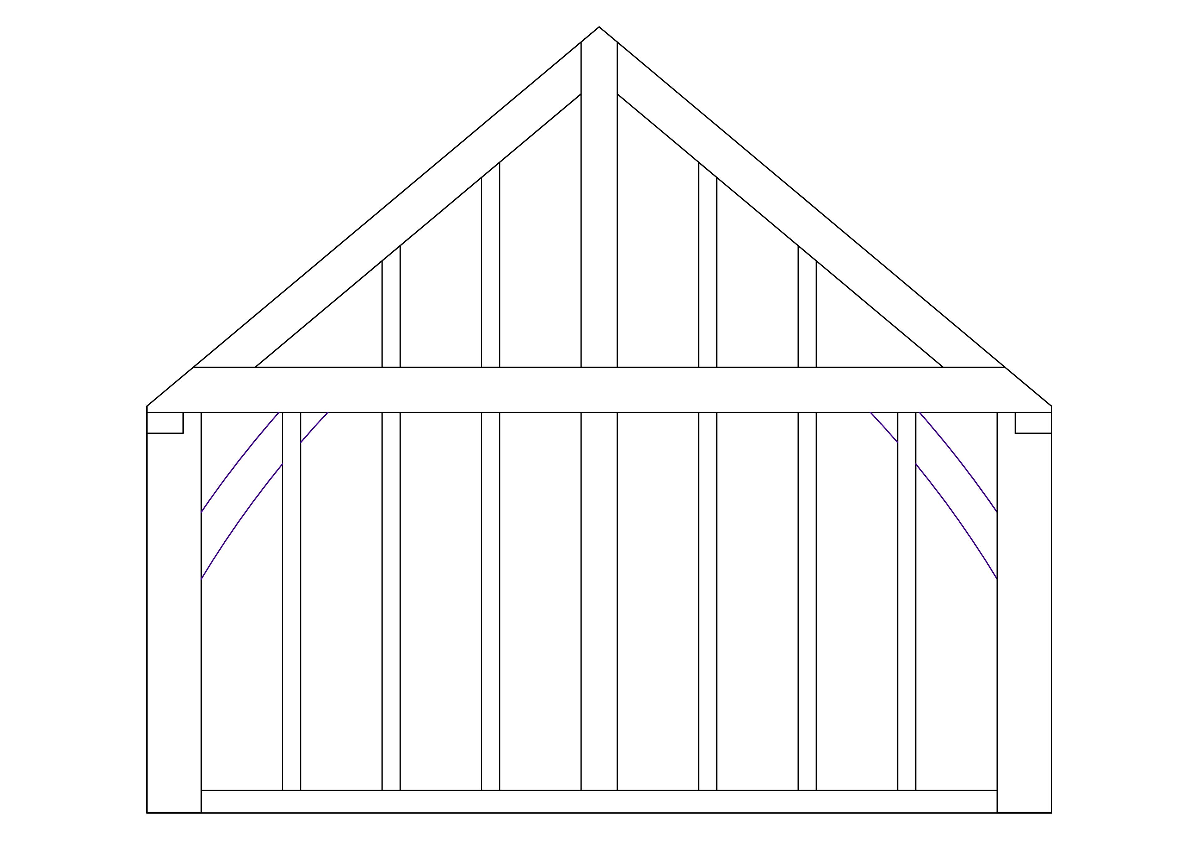 A diagram of a Glazed Gable Truss