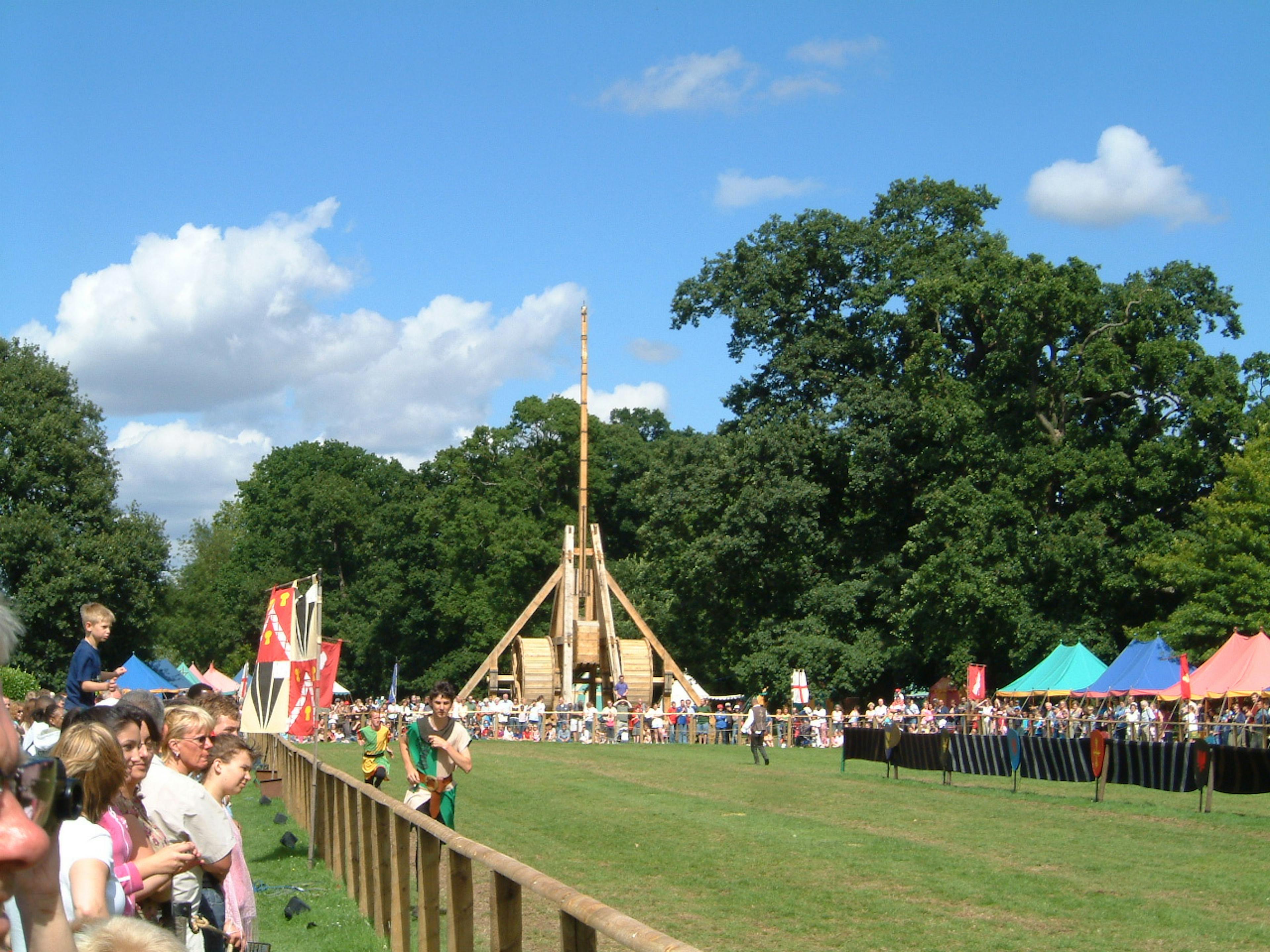 Recreated trebuchet making its debut at the Warwick Castle Jousting Show