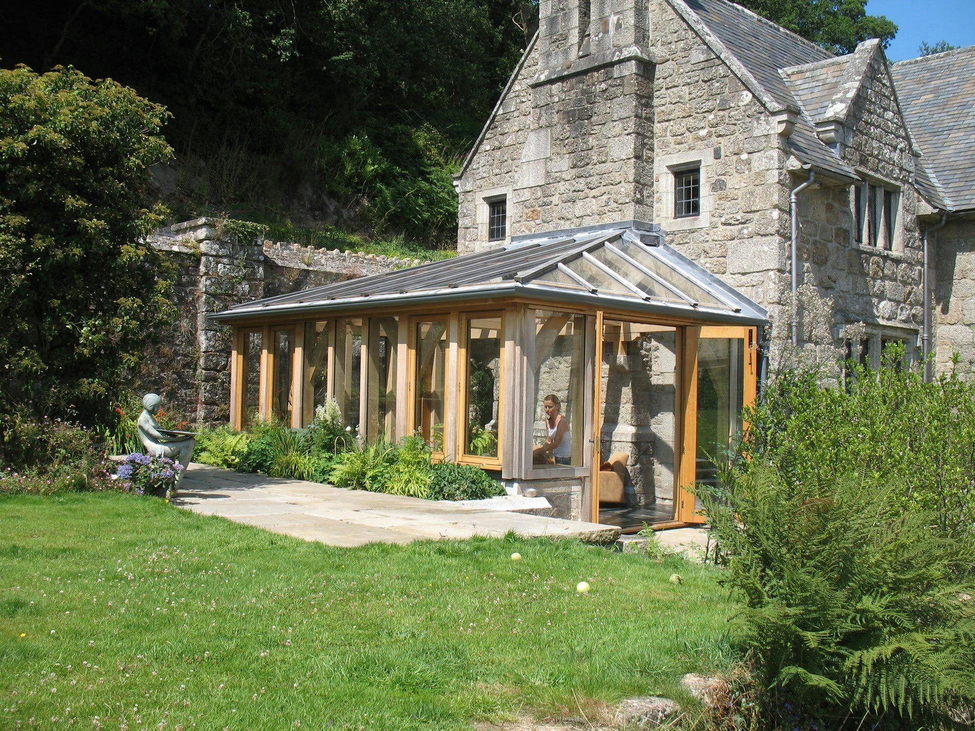 Oak-framed glazed orangery