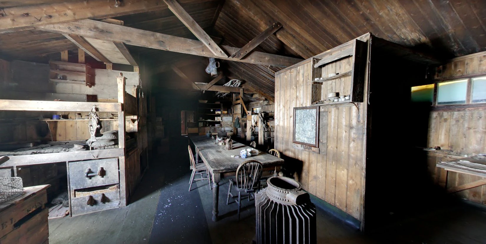 Timber-framed conservation hut in Antarctica