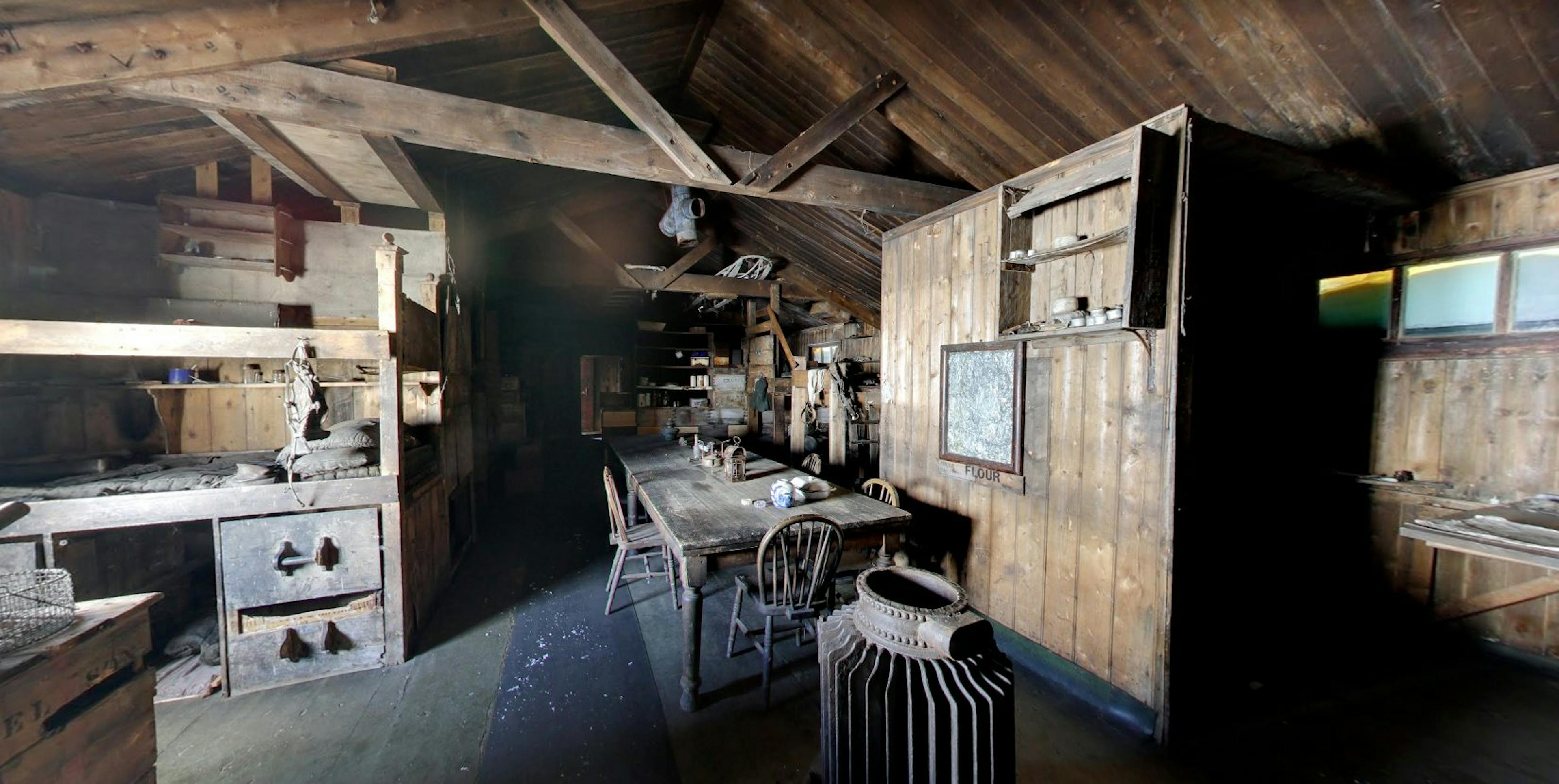 Timber-framed conservation hut in Antarctica