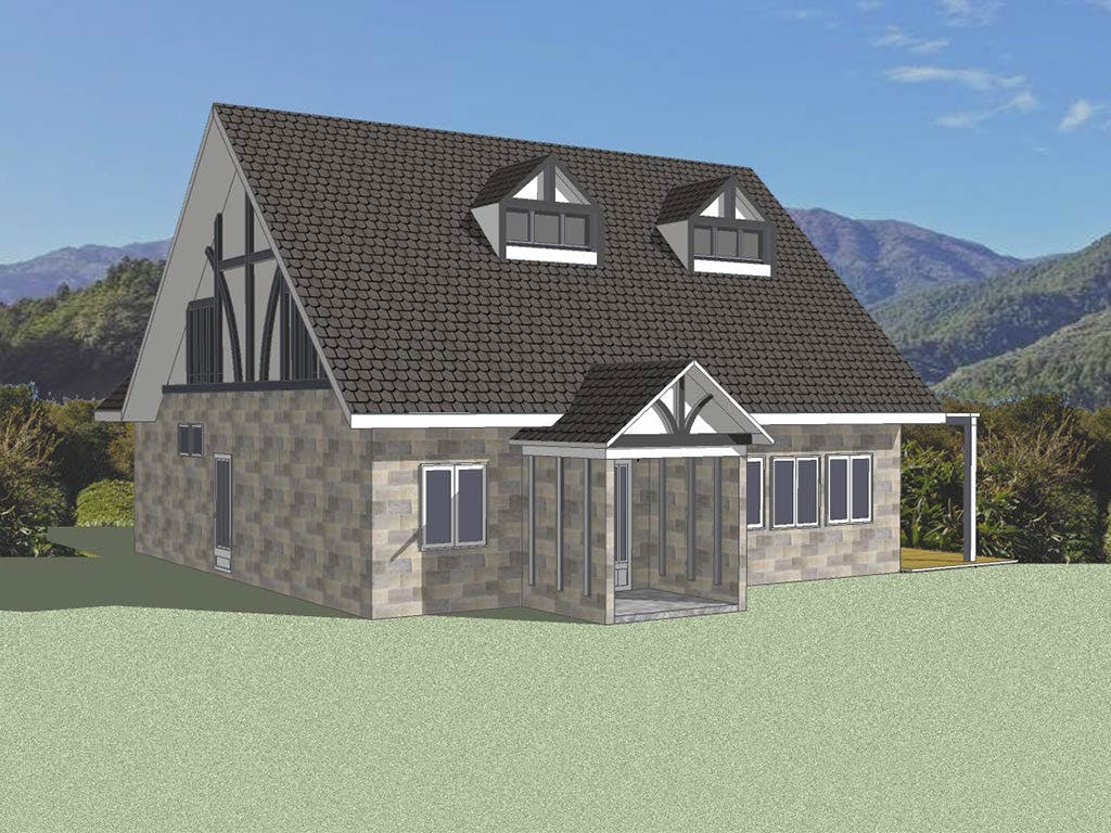 Artist's rendering of a Japanese tea shop entrance