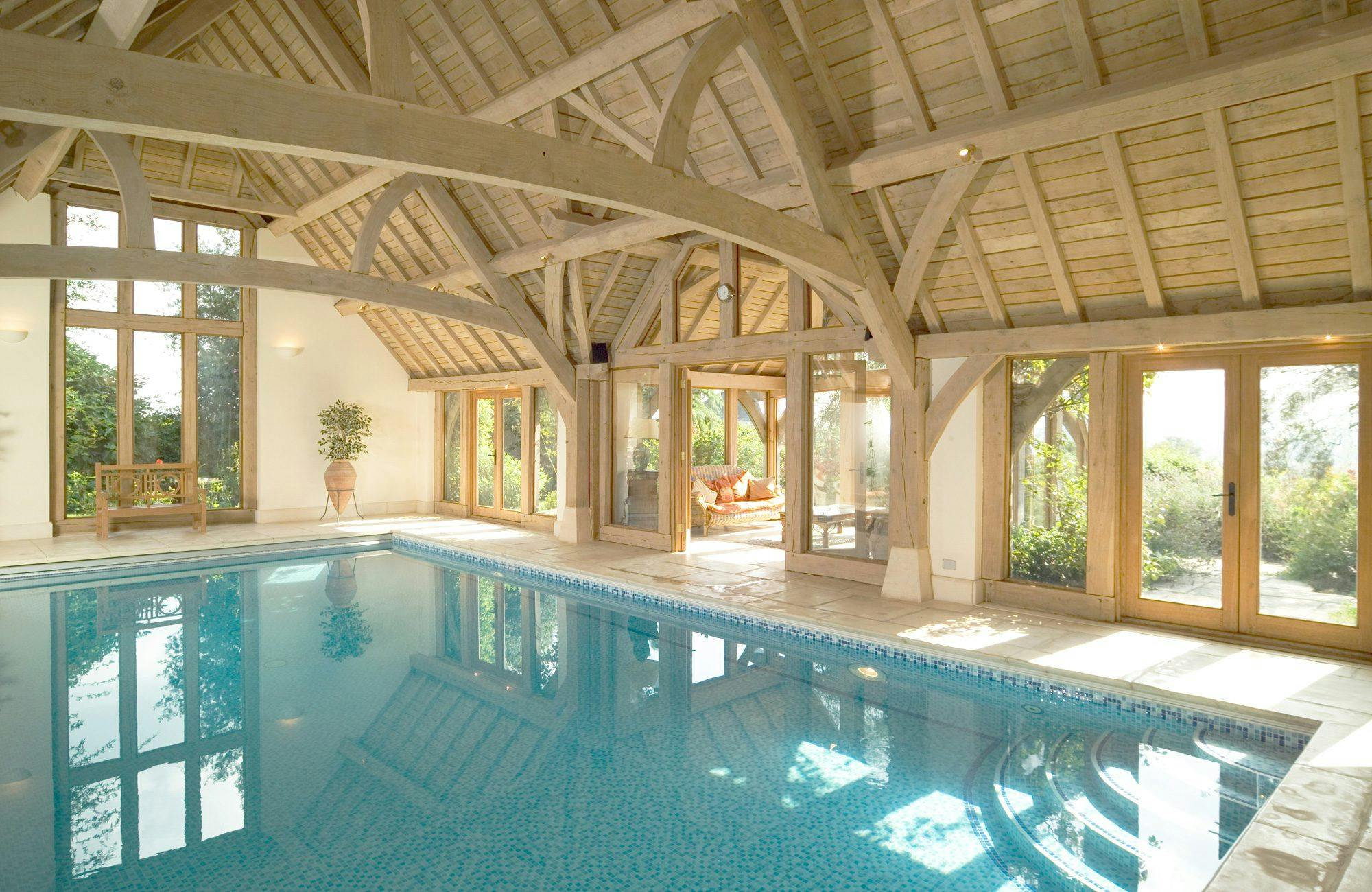 Oak framed swimming pool