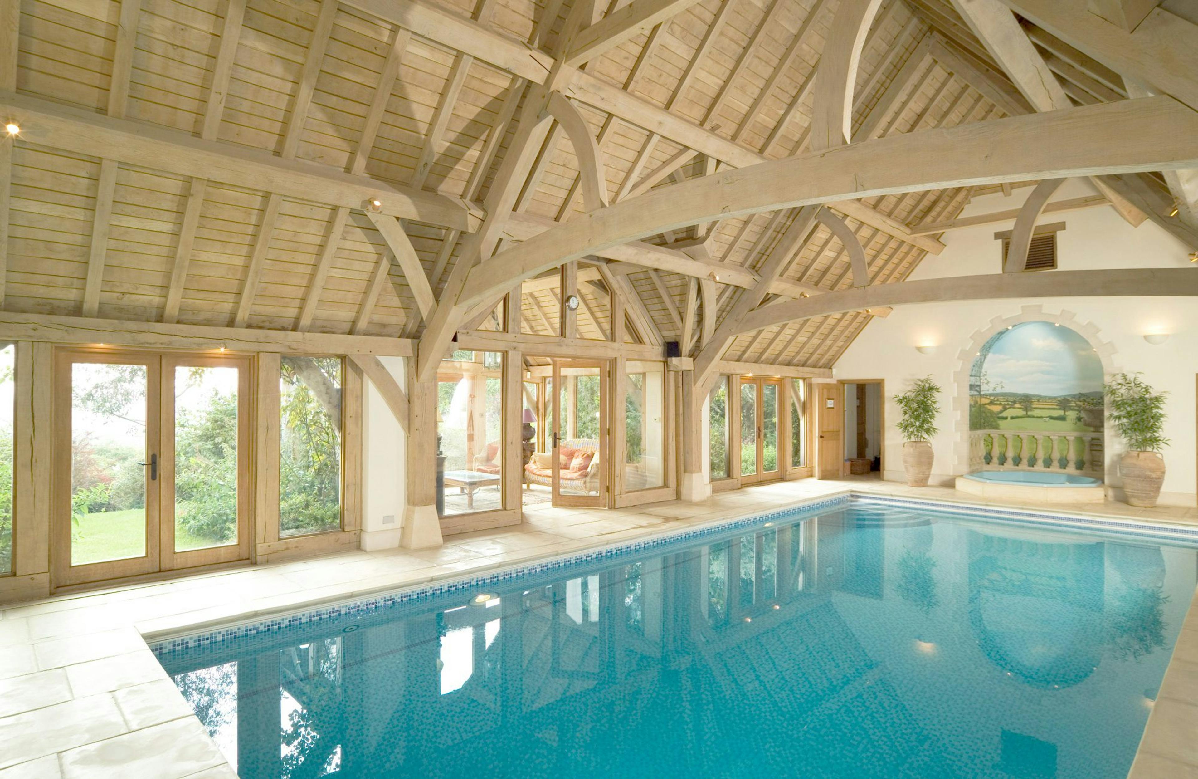 Oak framed swimming pool building