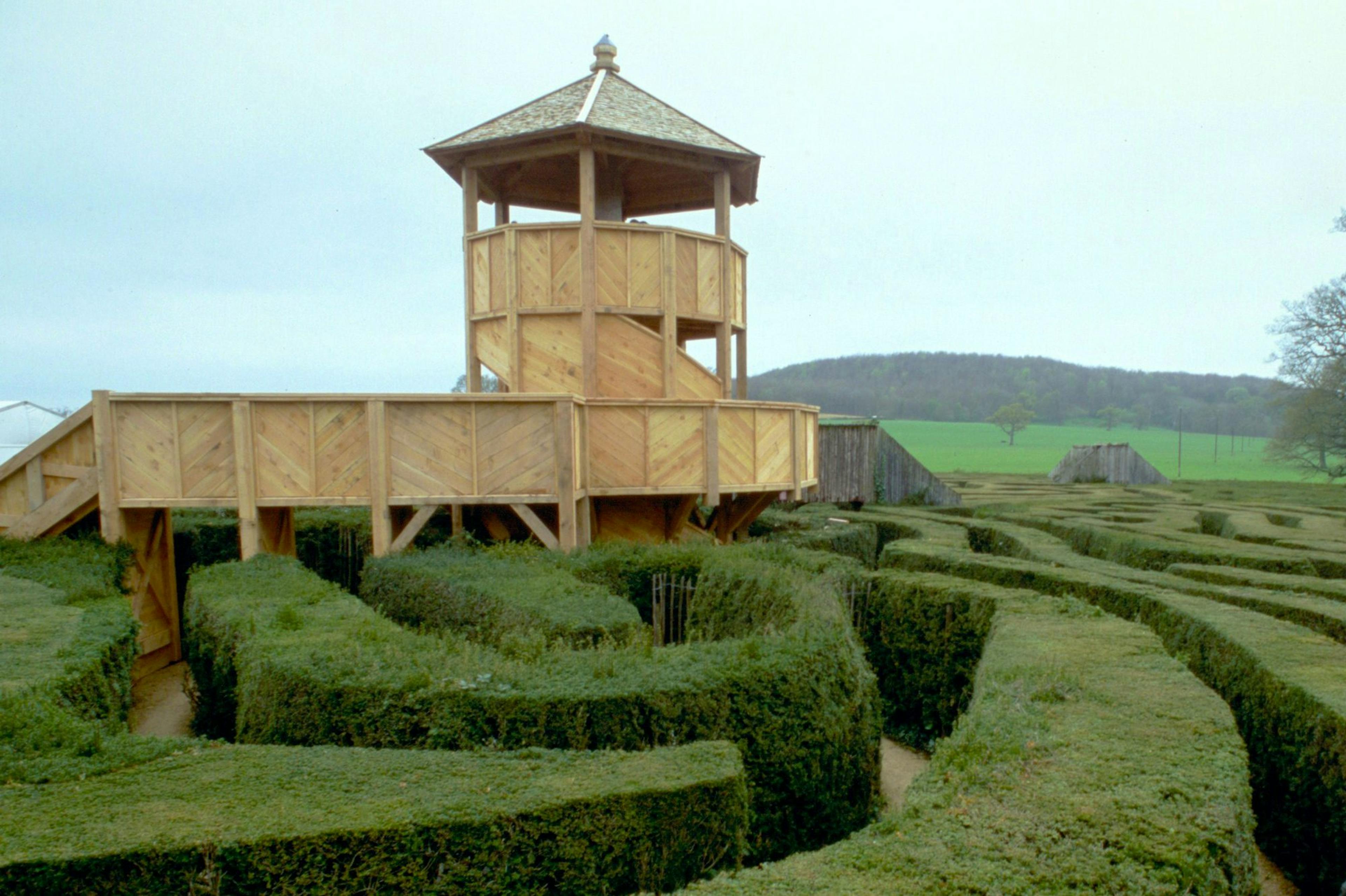 Final assembly of the maze tower on-site at Longleat Estate