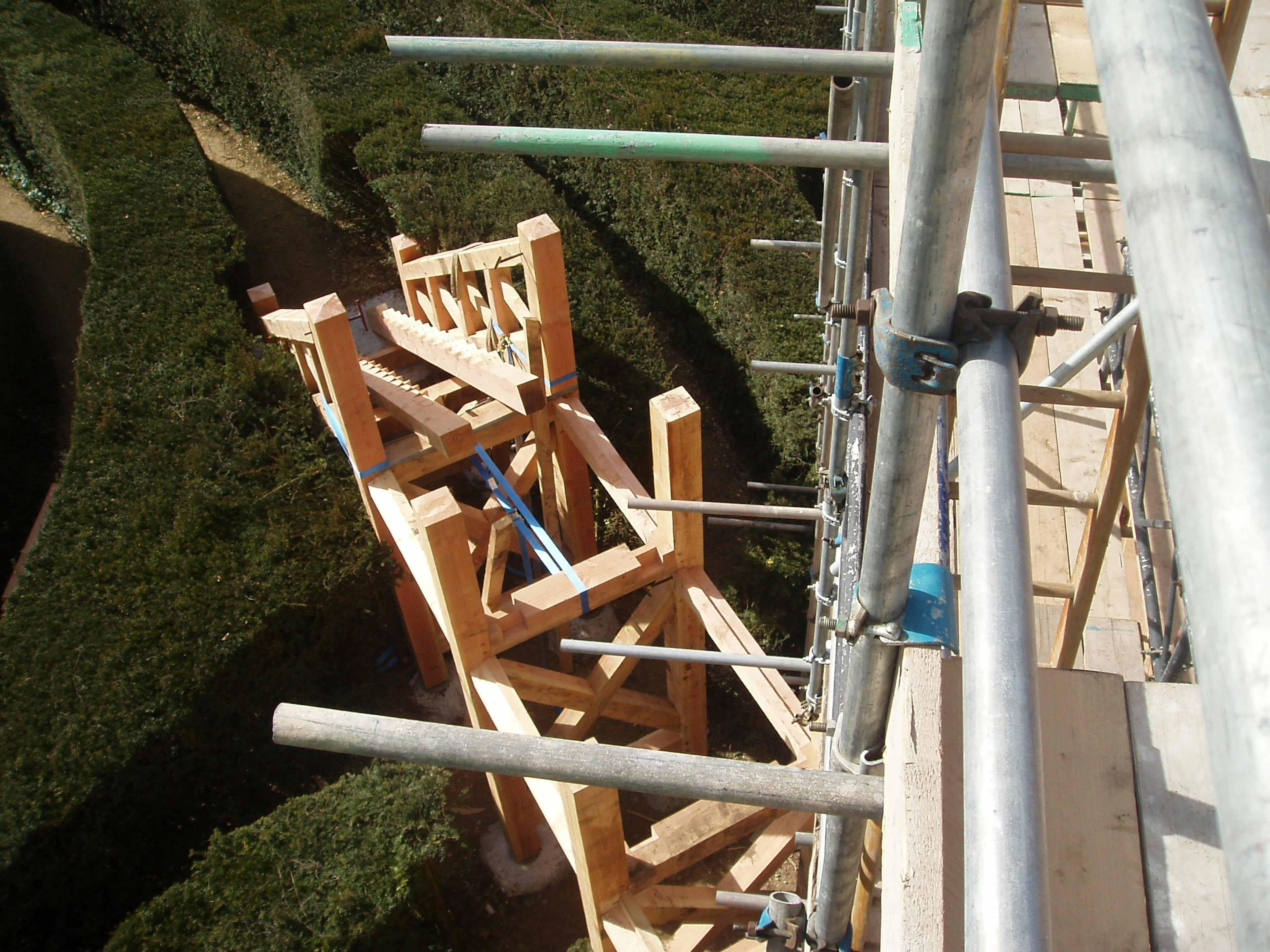 Bridge being installed on-site for the maze tower at Longleat Estate