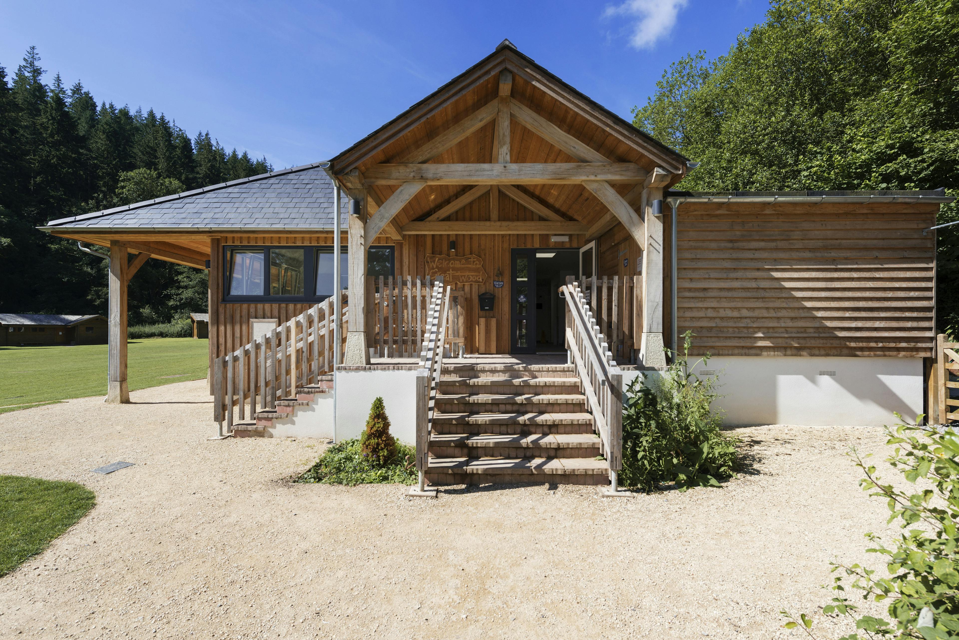 Entrance to the new multifunctional space at Great Wood Camp