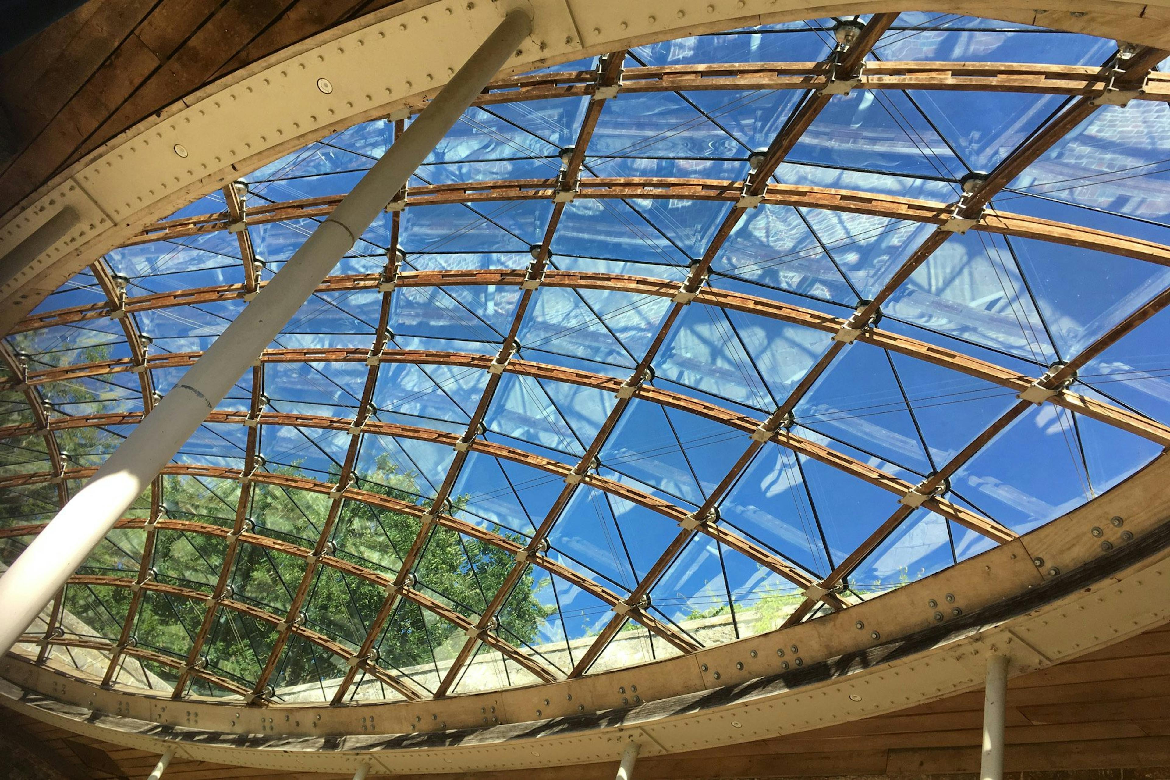 A timber frame gridshell structure designed for a historic orangery