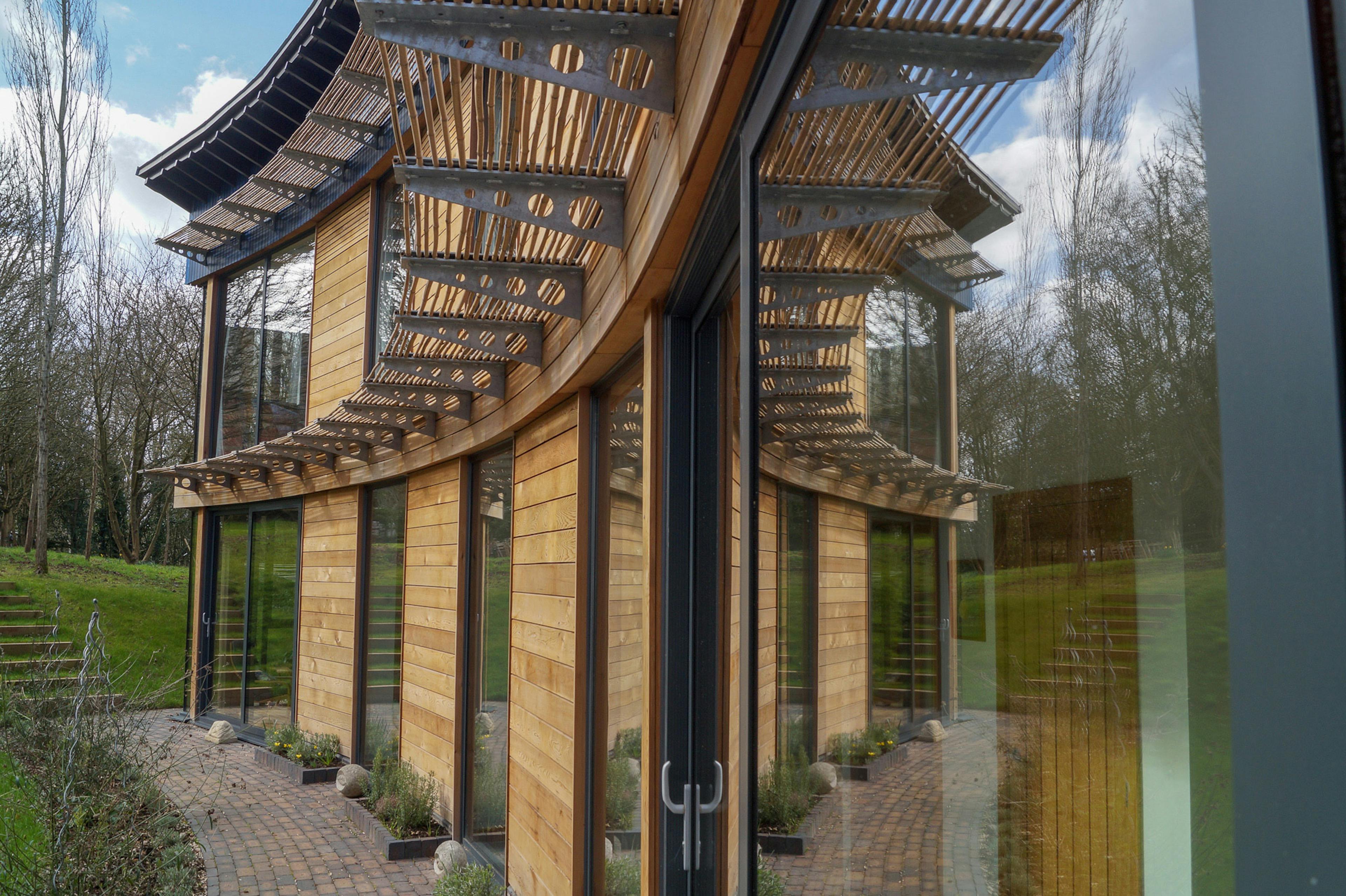 Curved Carpenter Oak Frame Home with Glazing in Worcestershire