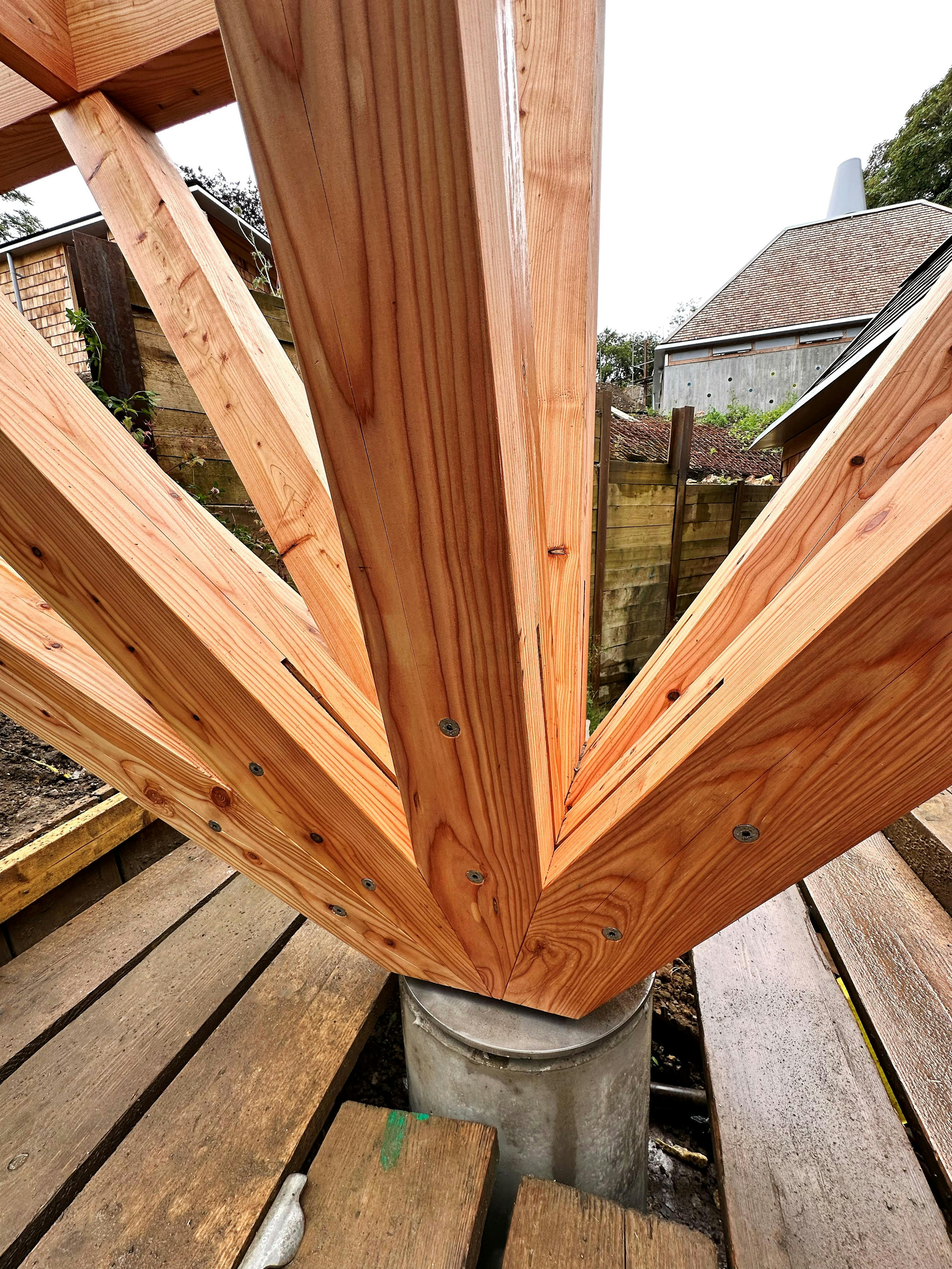 Detail of a larch footbridge