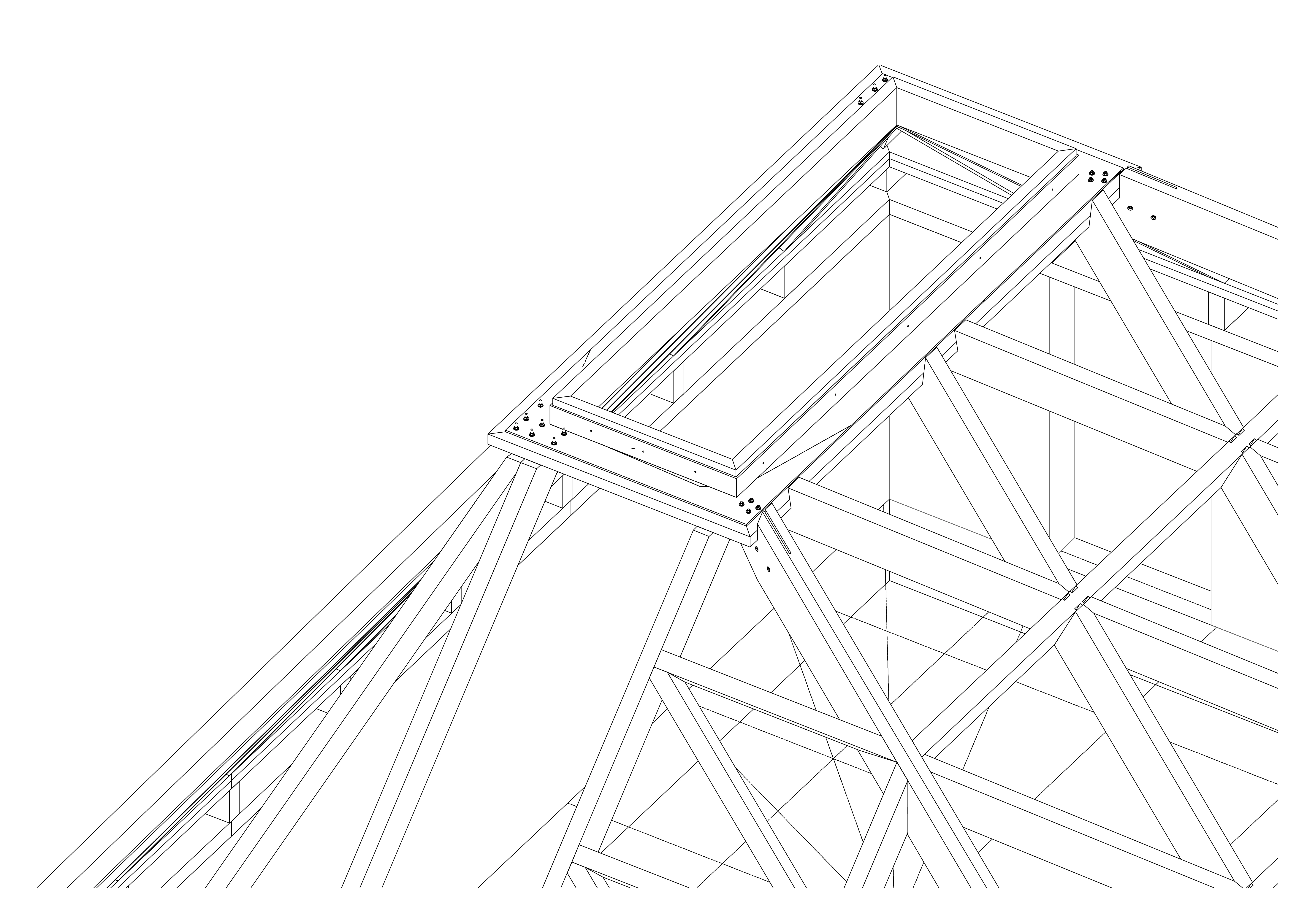 A computer generated design of a timber roof lantern
