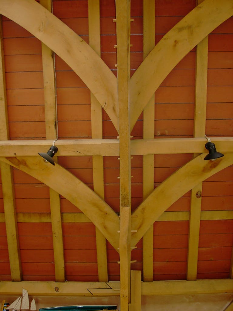 Seagull_House_Finished_Internal_Oak_Cruck_Frame_Roof_Boarding