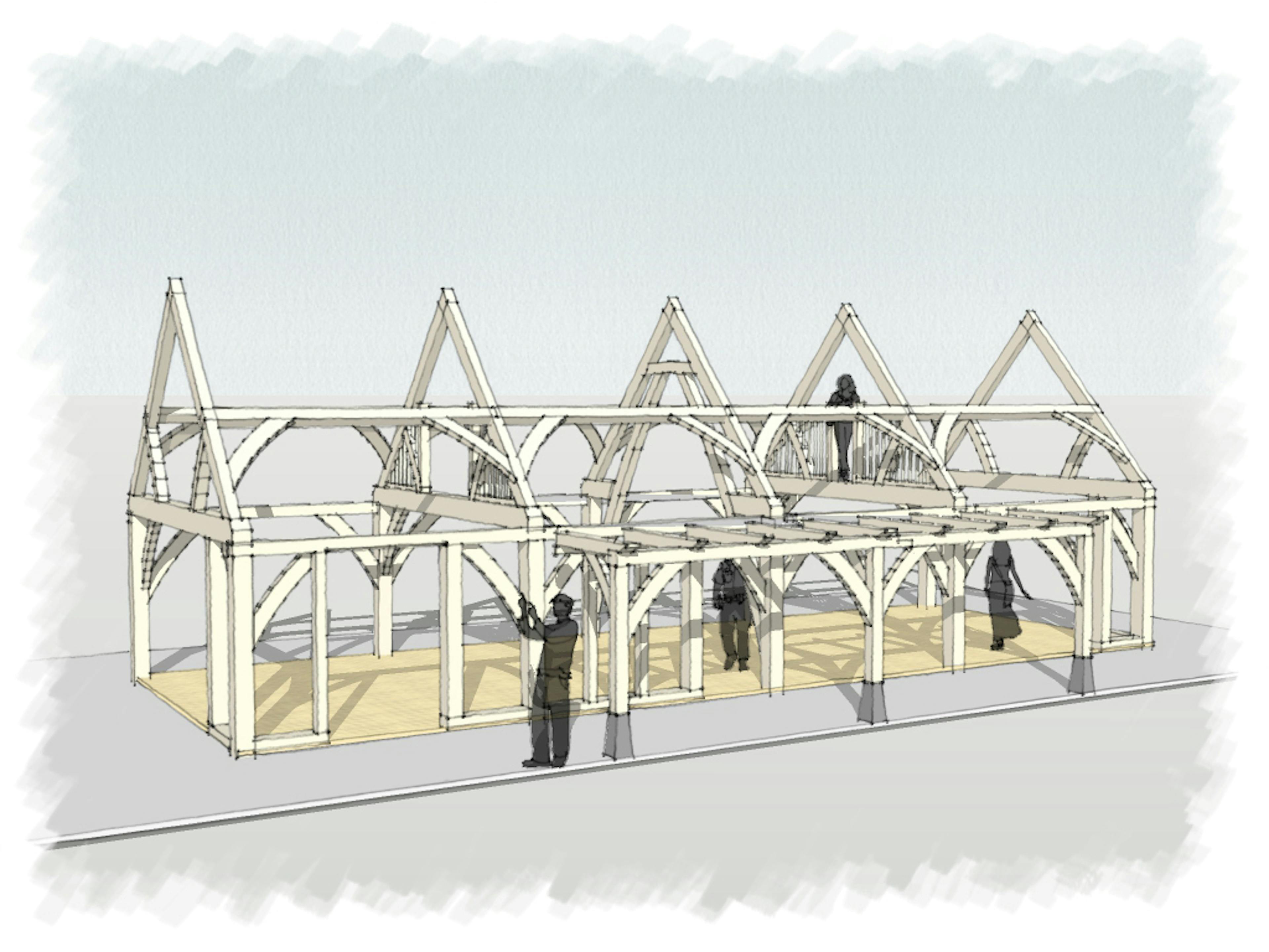 Sketch visual of a 1.5-storey home