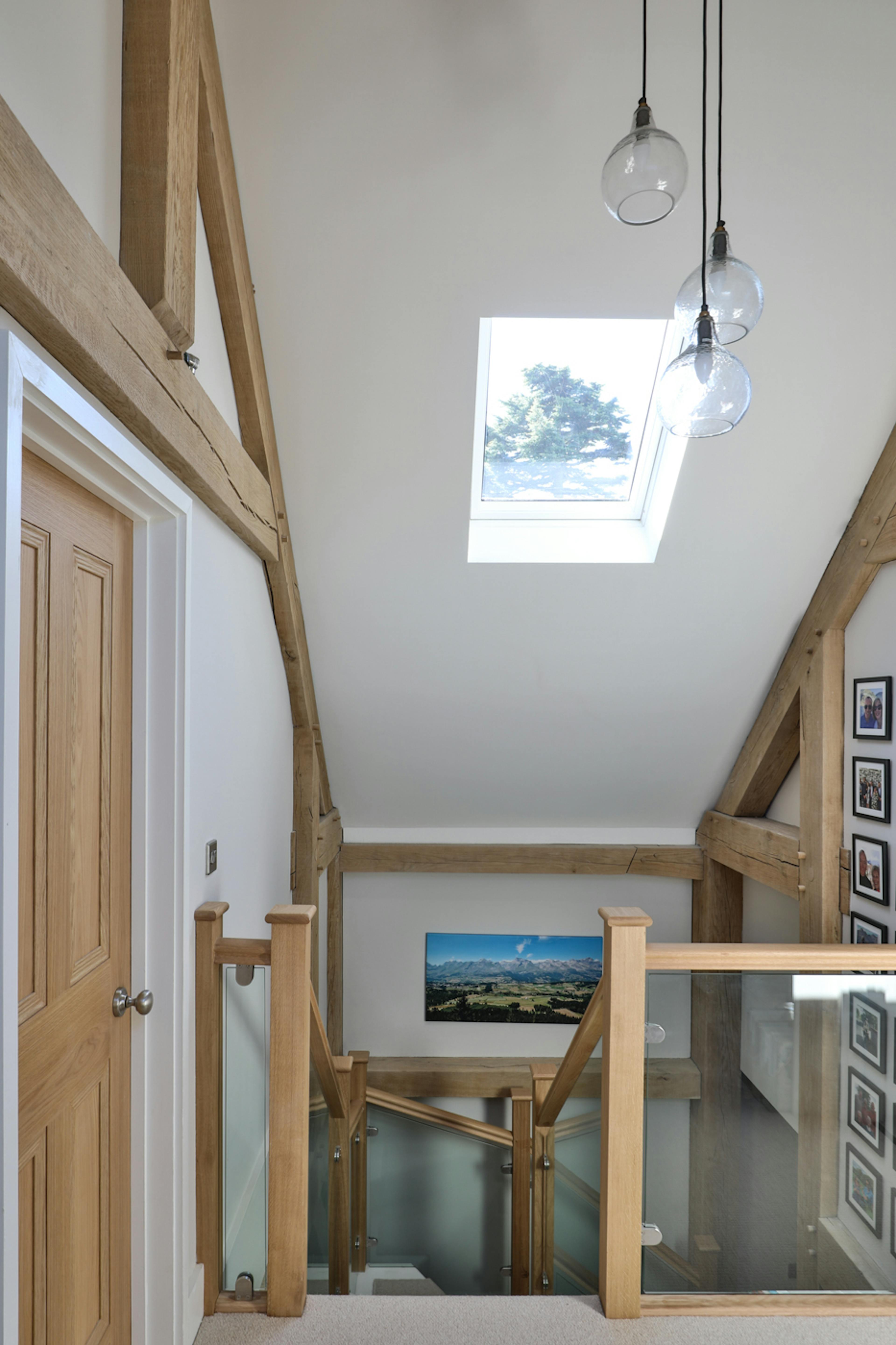 An oak framed landing