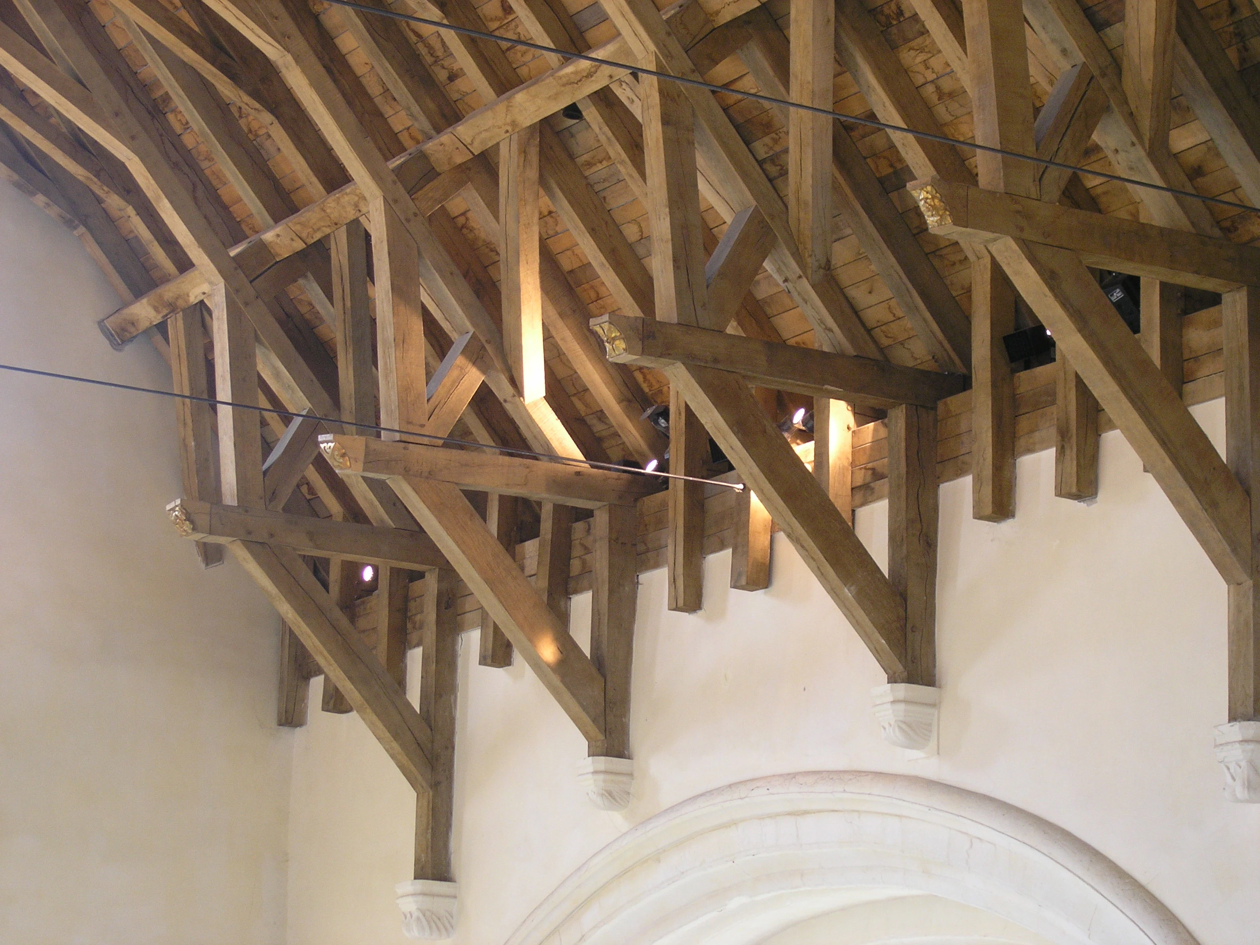 The huge truss in the roof of the Great Hall at Stirling Castle