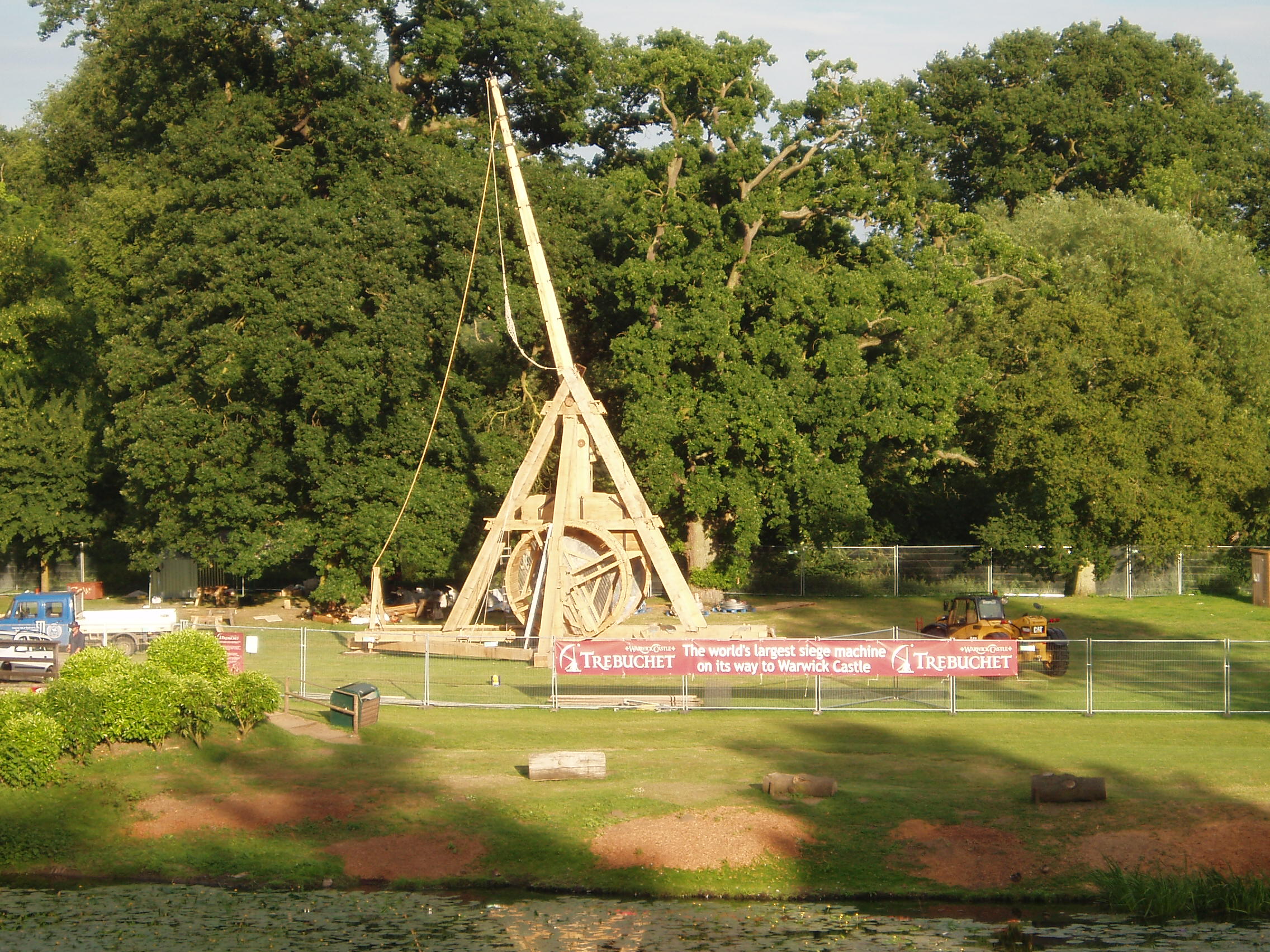 A wooden trebuchet