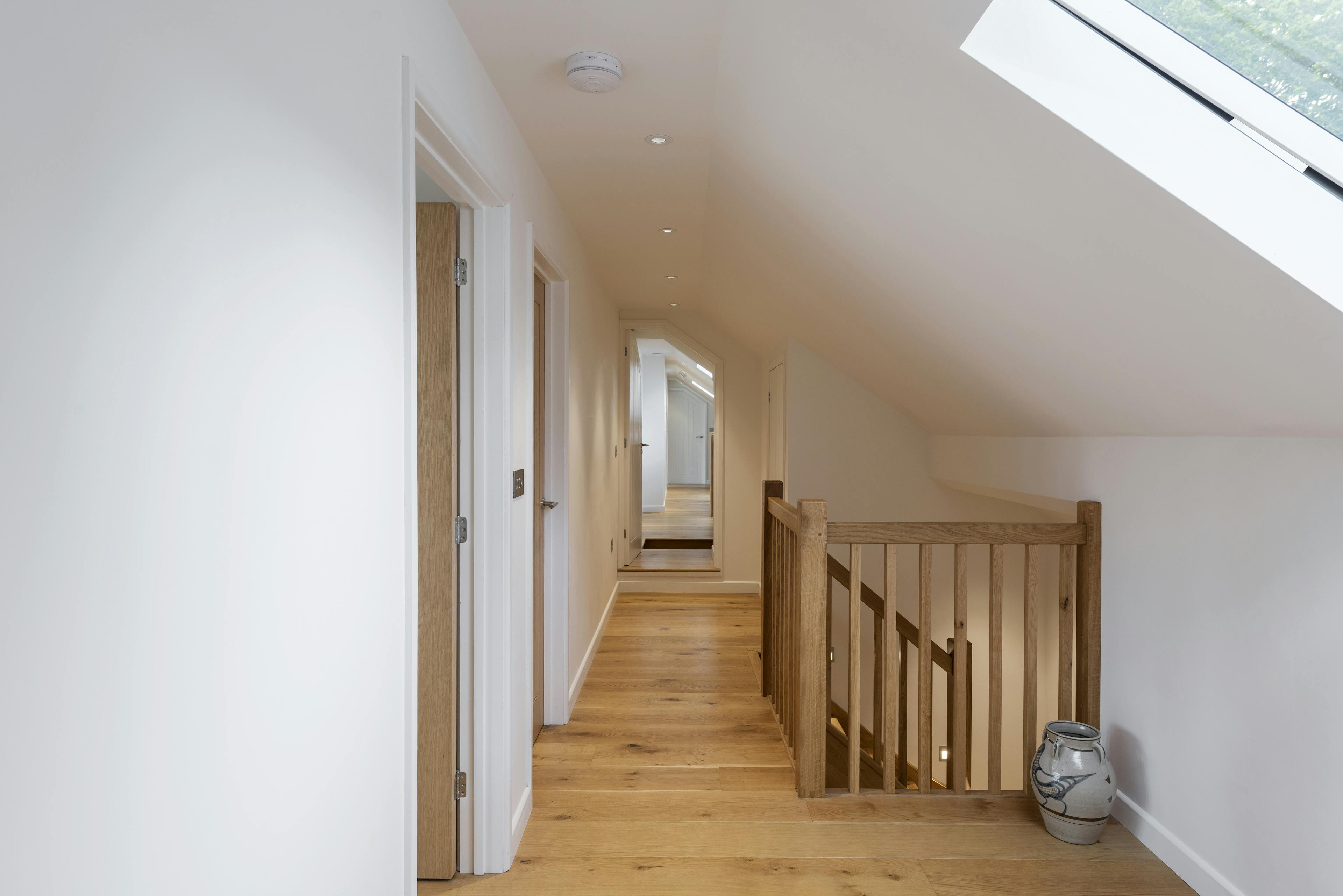 Interior view of the top-floor corridor