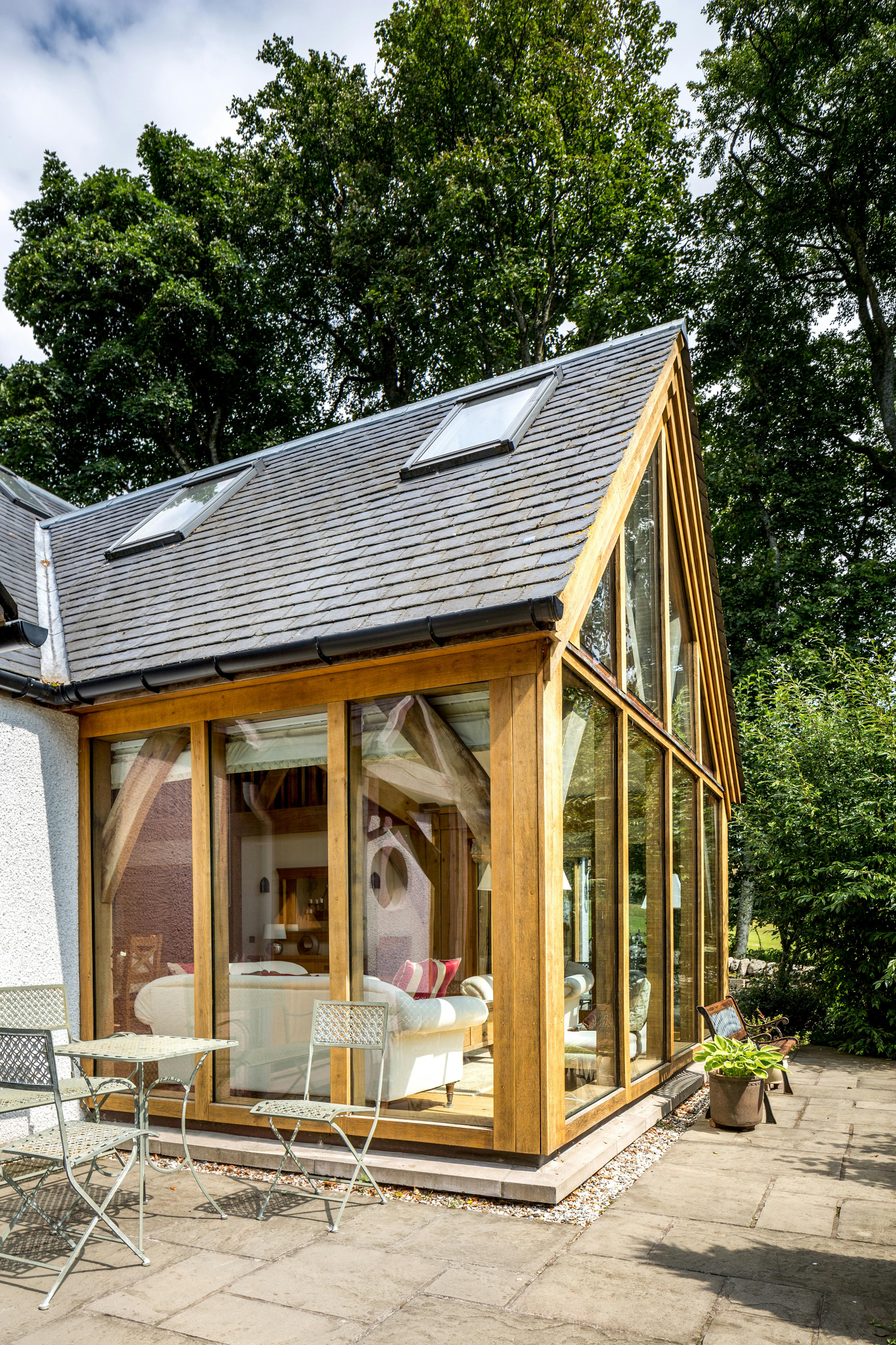 An image of an oak framed glazed gable