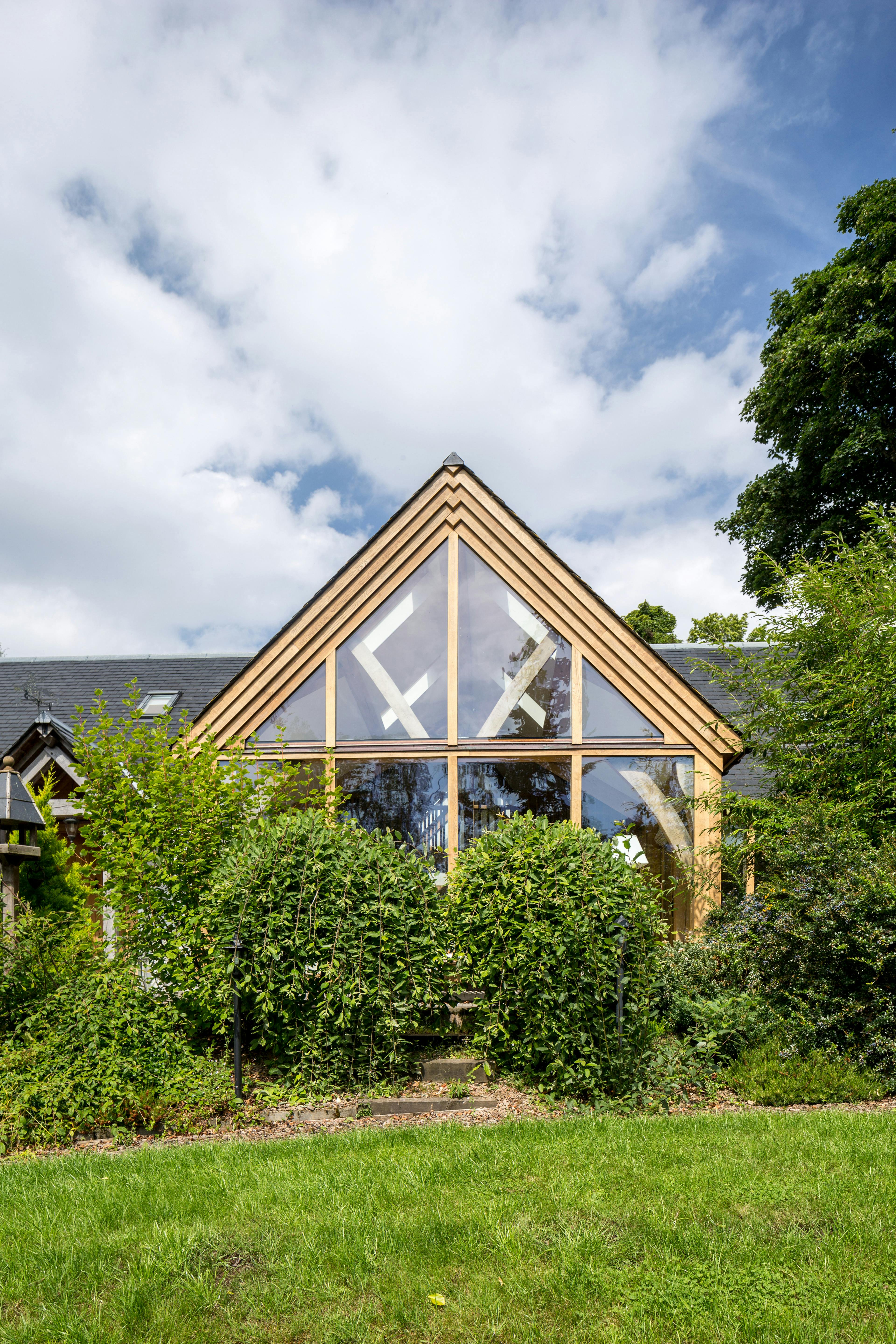 An image of an oak framed glazed gable