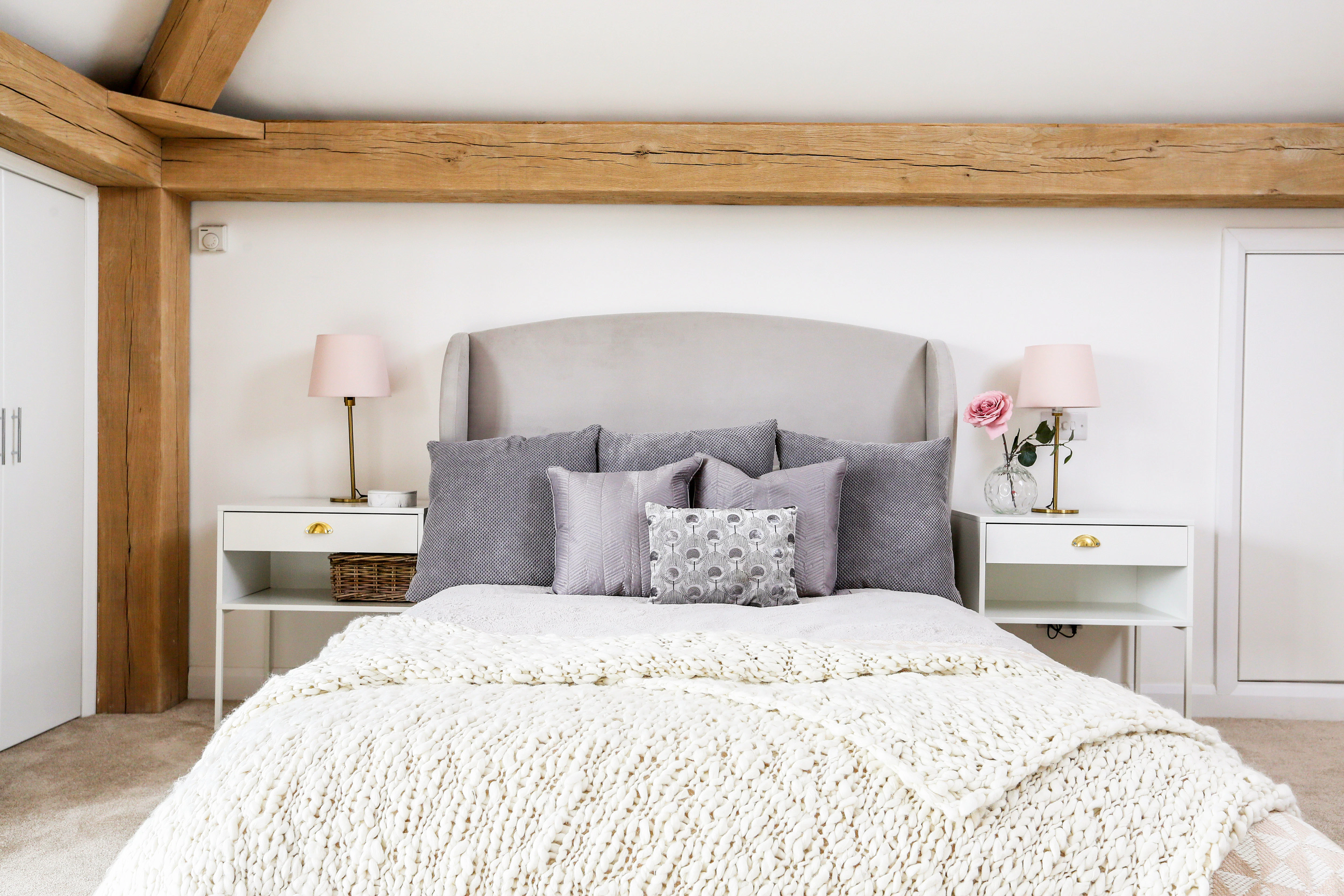 A light and modern oak framed bedroom