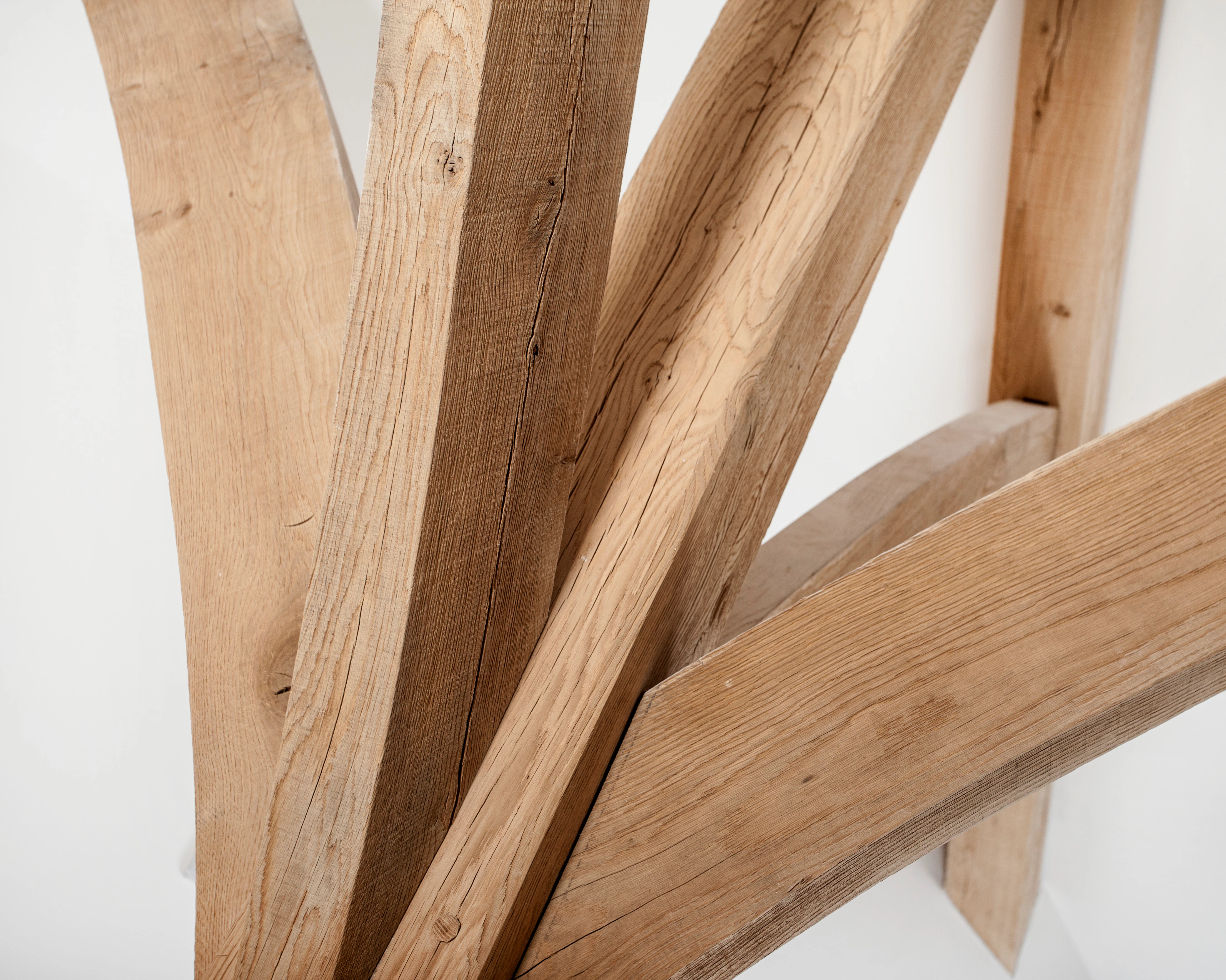 Detail of a a complicated joint for an oak frame